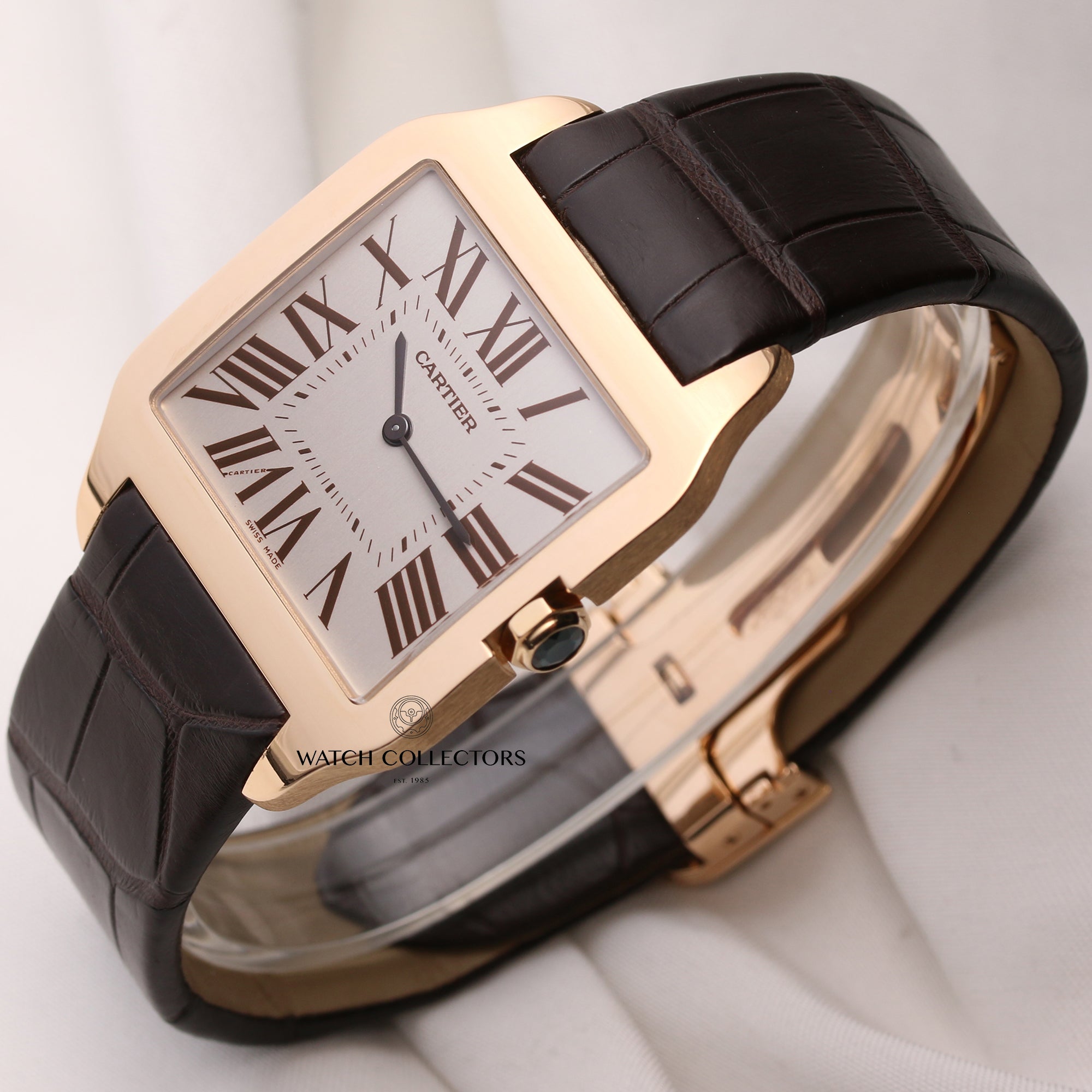 Cartier-Santos-Dumont-18K-Rose-Gold-Second-Hand-Watch-Collectors-3
