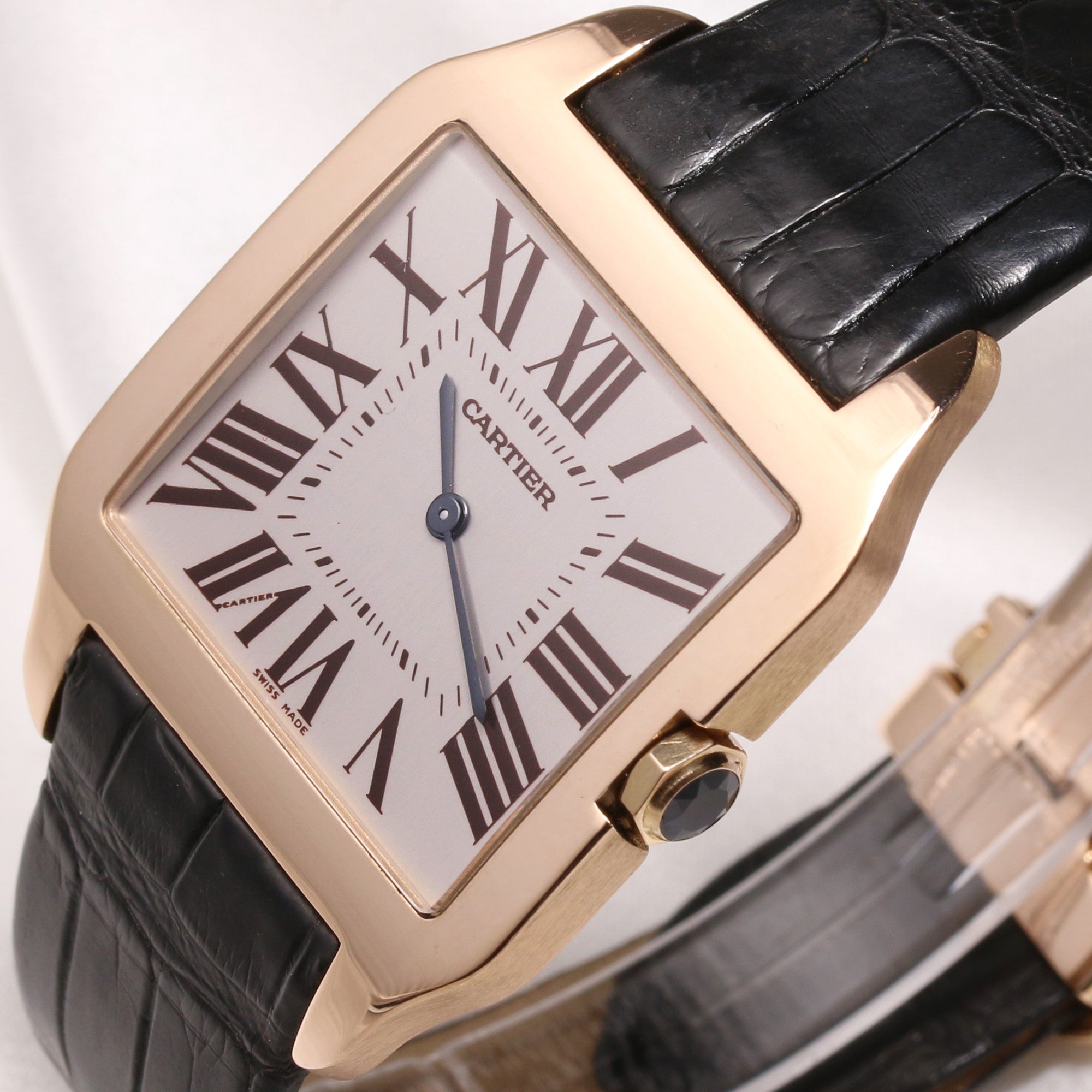 Cartier Santos Dumont 18K Rose Gold Second Hand Watch Collectors 4