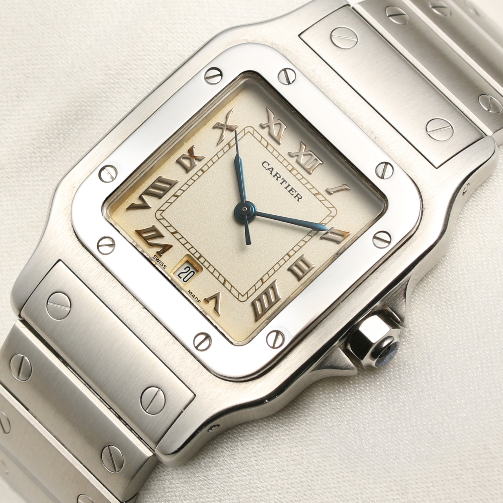 Cartier Santos Stainless Steel Second Hand Watch Collectors 4