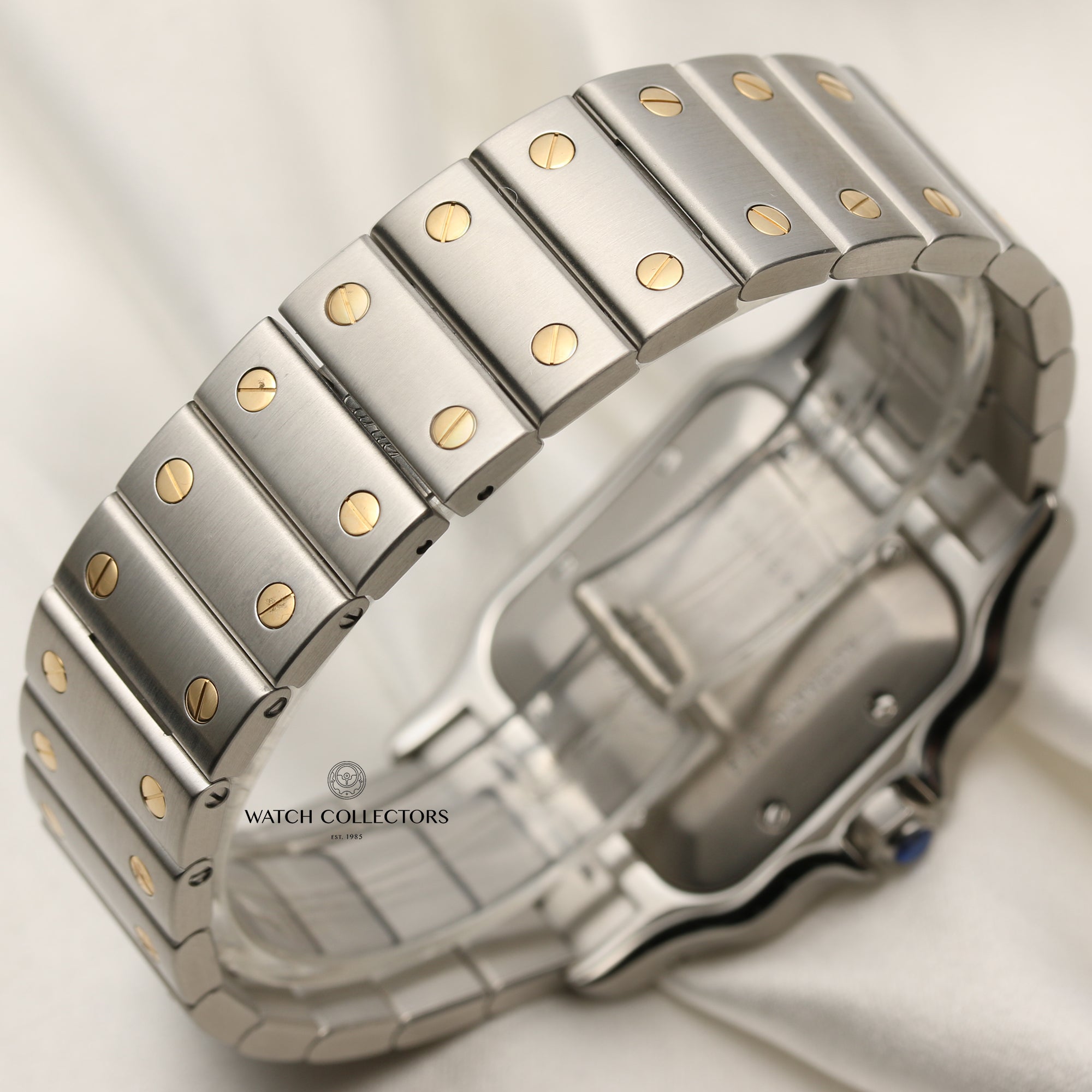 Cartier Santos Steel & Gold Champagne Dial Second Hand Watch Collectors 6