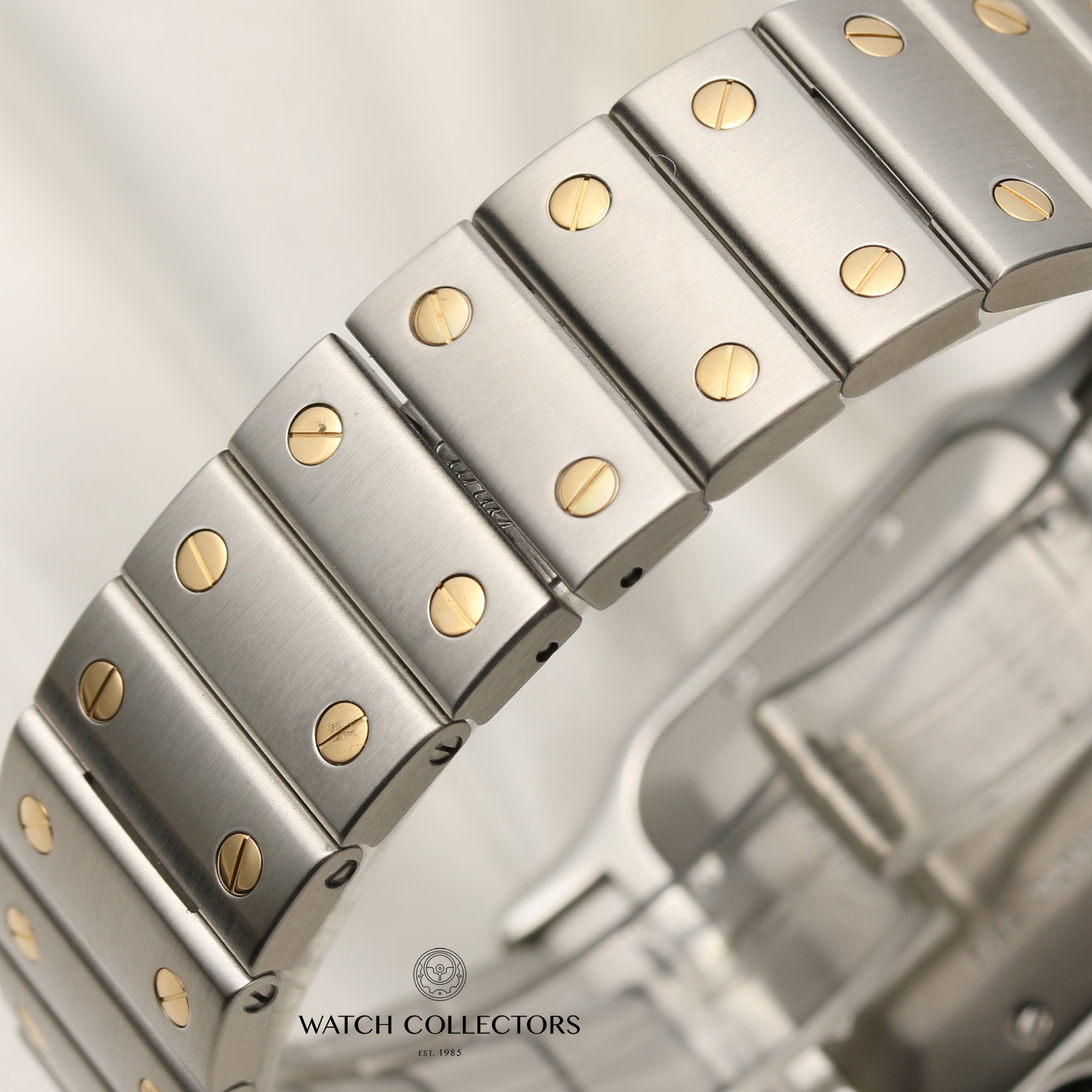Cartier Santos Steel & Gold Champagne Dial Second Hand Watch Collectors 8