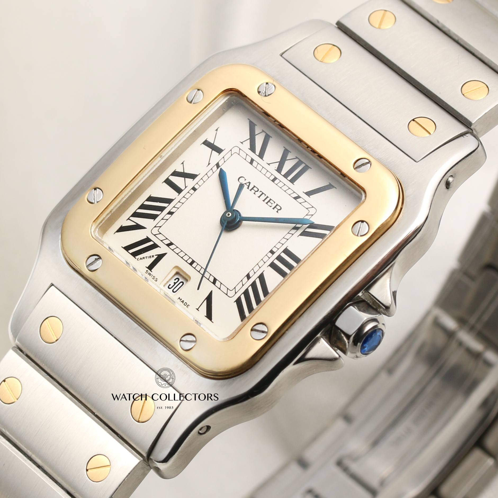 Cartier Santos Steel & Gold Second Hand Watch Collectors 4