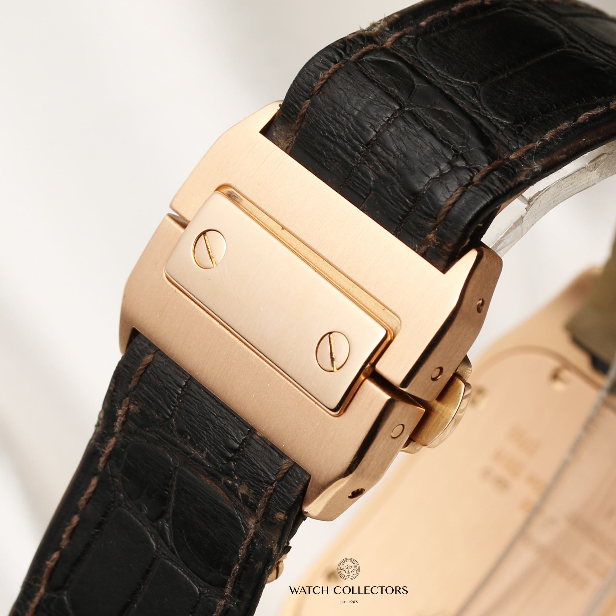 Cartier Santos XL 18K Rose Gold Second Hand Watch Collectors 8