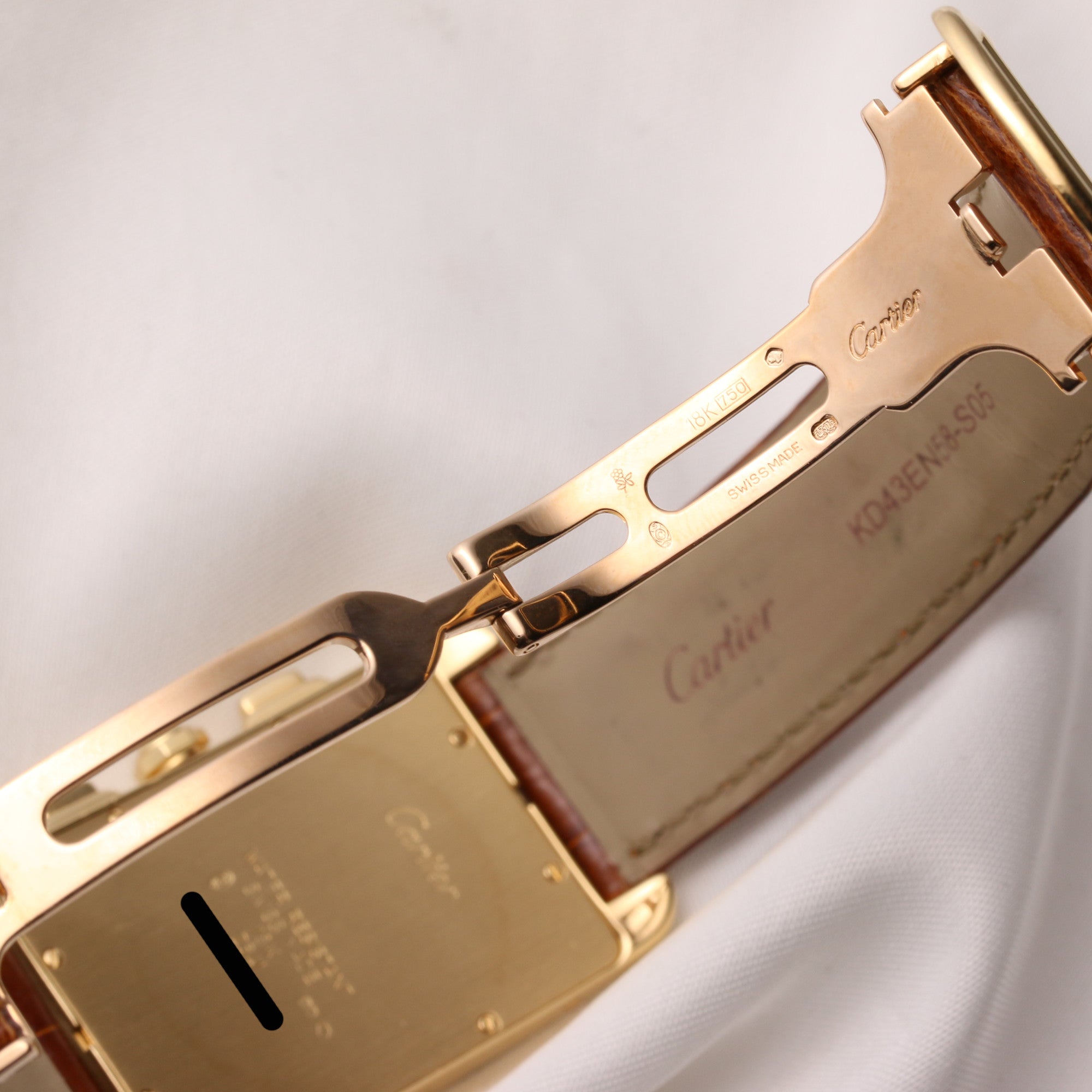 Cartier Tank Américaine Chronograph 2341 18K Yellow Gold Diamond Bezel Second Hand Watch Collectors 8