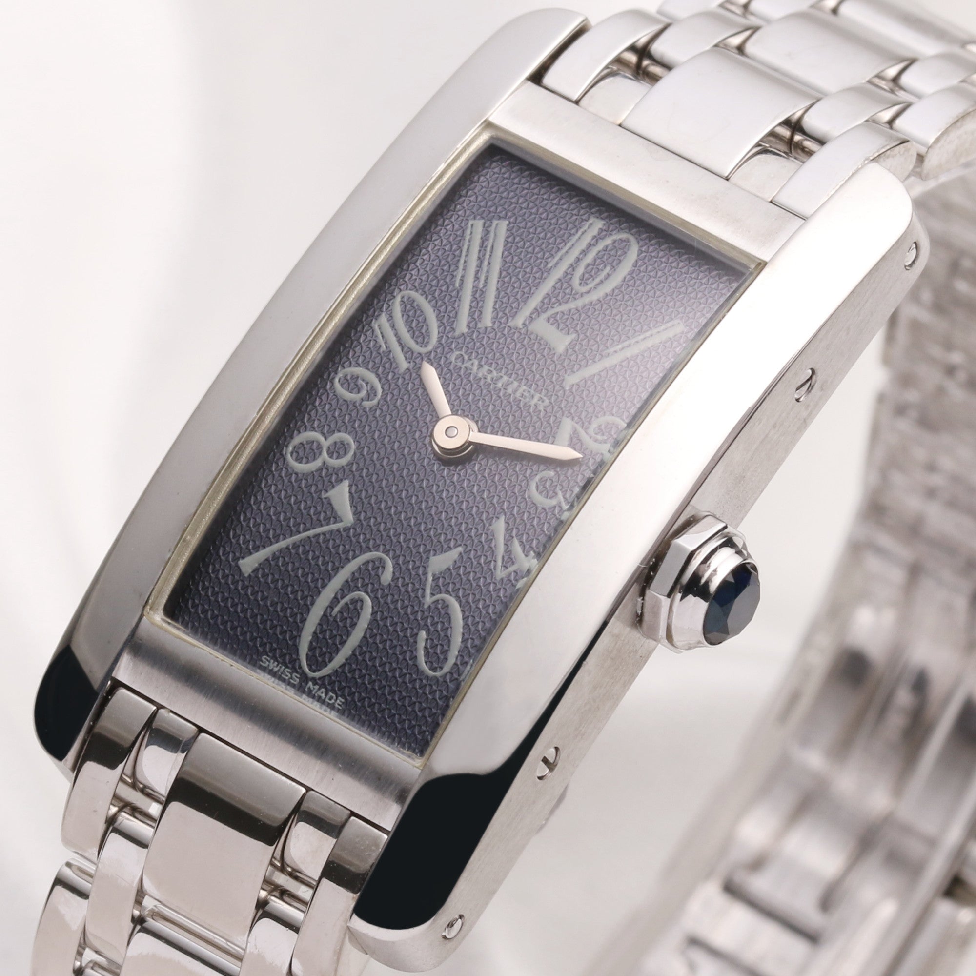 Cartier Tank Americaine 1713 18k White gold Second Hand Watch Collectors 4