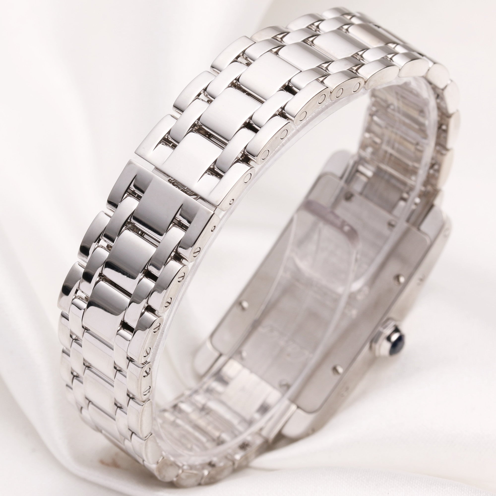 Cartier Tank Americaine 1713 18k White gold Second Hand Watch Collectors 5