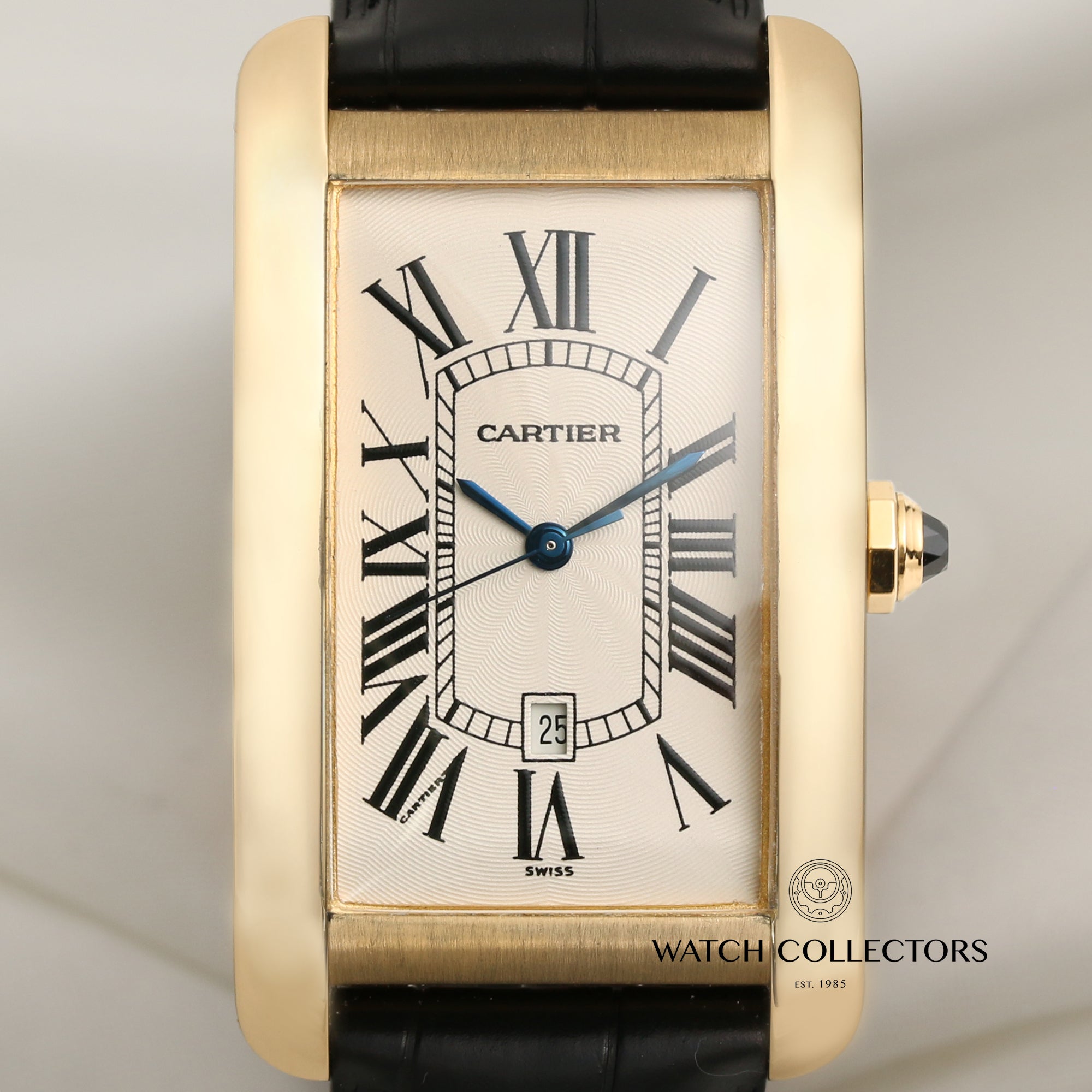 Cartier Tank Americaine 1740 18K Yellow Gold Second Hand Watch Collectors 2