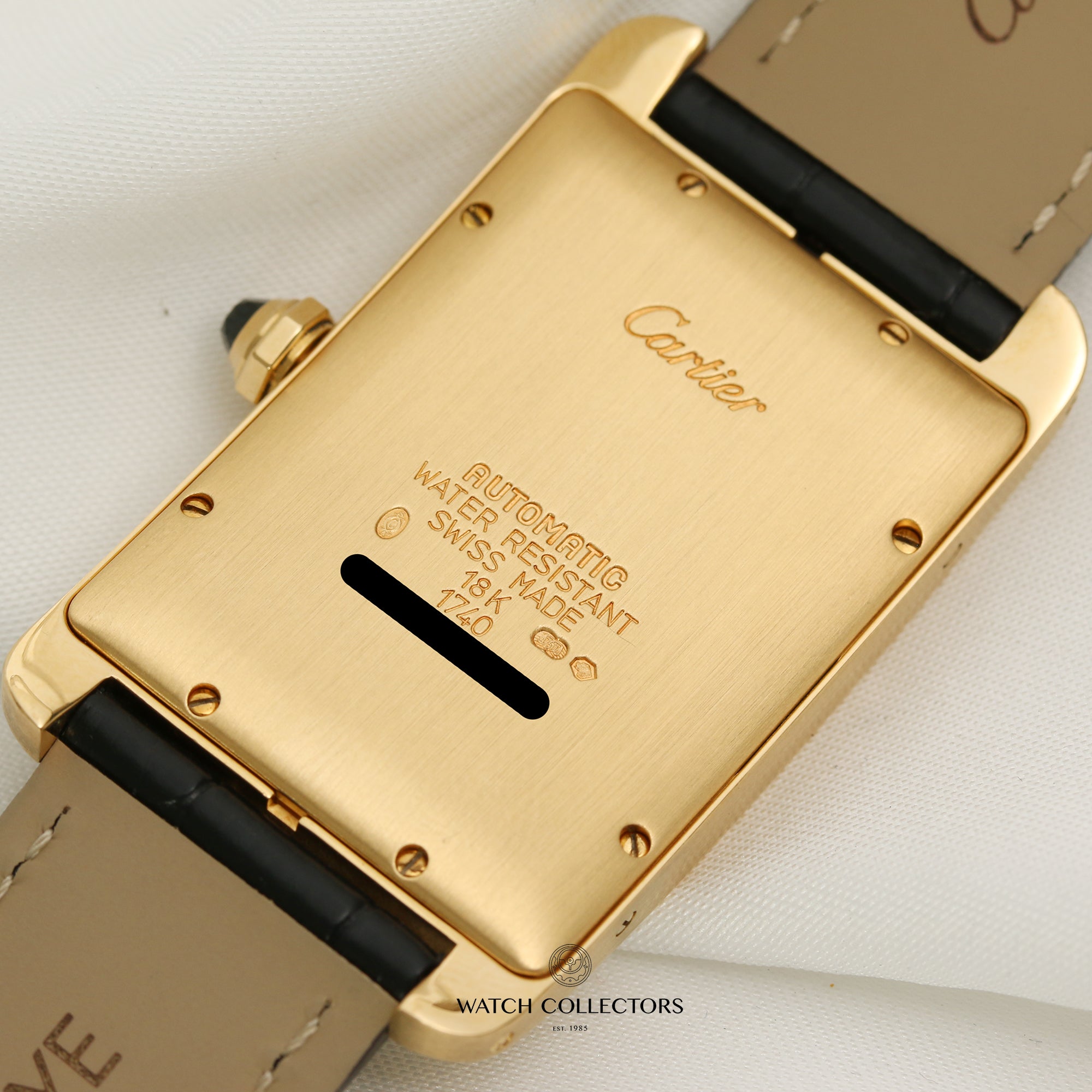 Cartier Tank Americaine 1740 18K Yellow Gold Second Hand Watch Collectors 7
