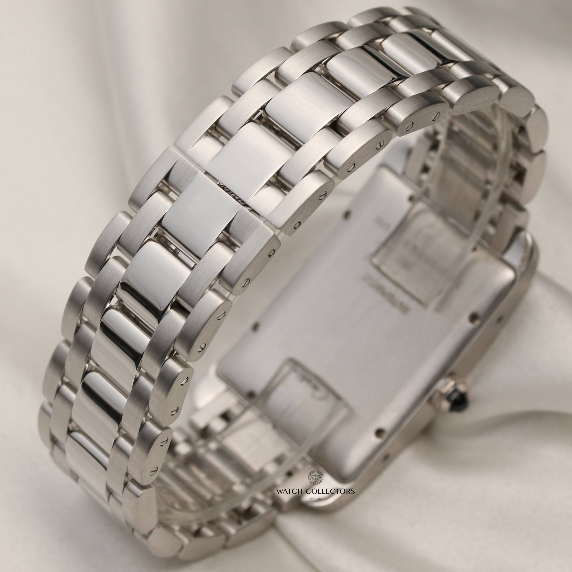 Cartier Tank Americaine 1741 18K White Gold Second Hand Watch Collectors 6