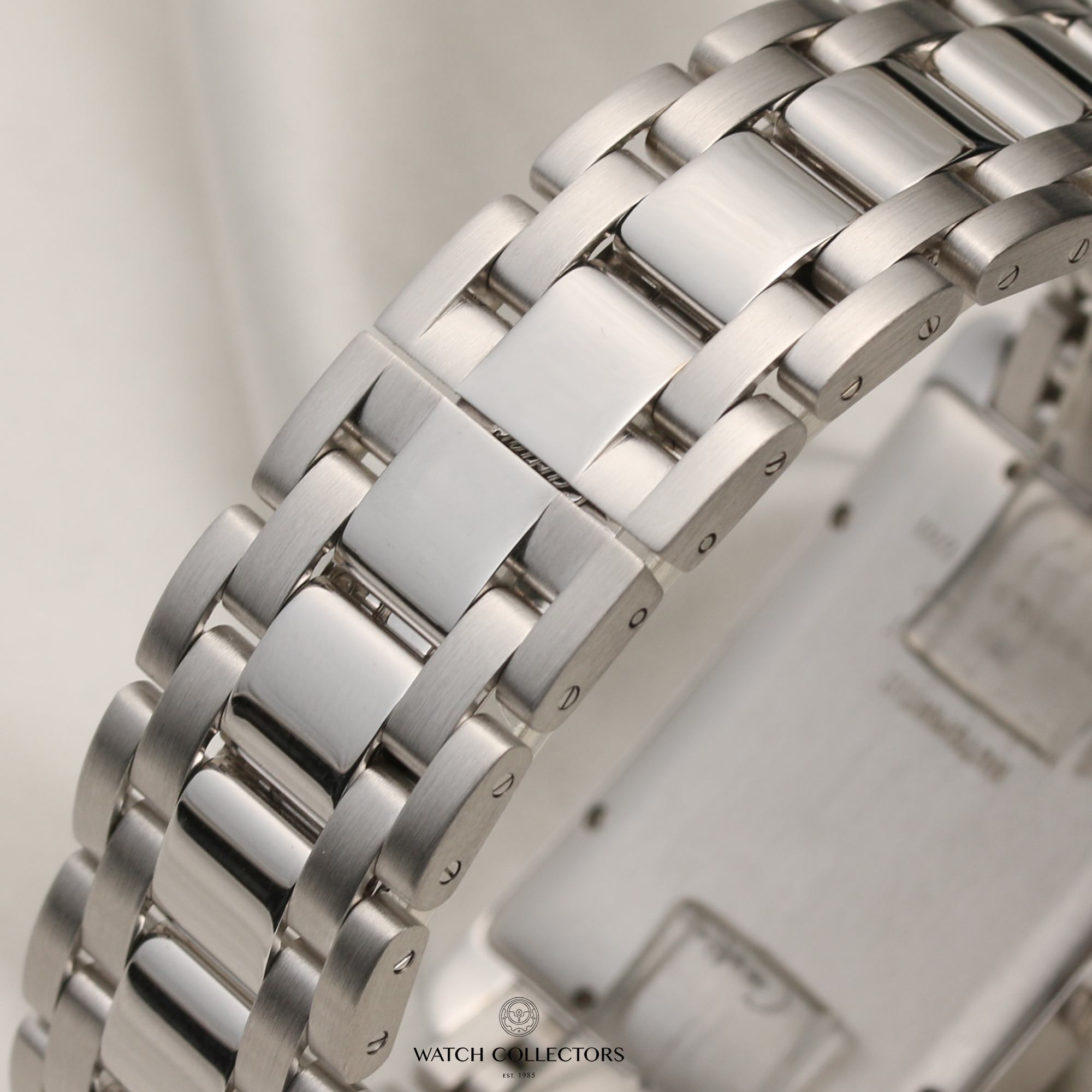 Cartier Tank Americaine 1741 18K White Gold Second Hand Watch Collectors 8