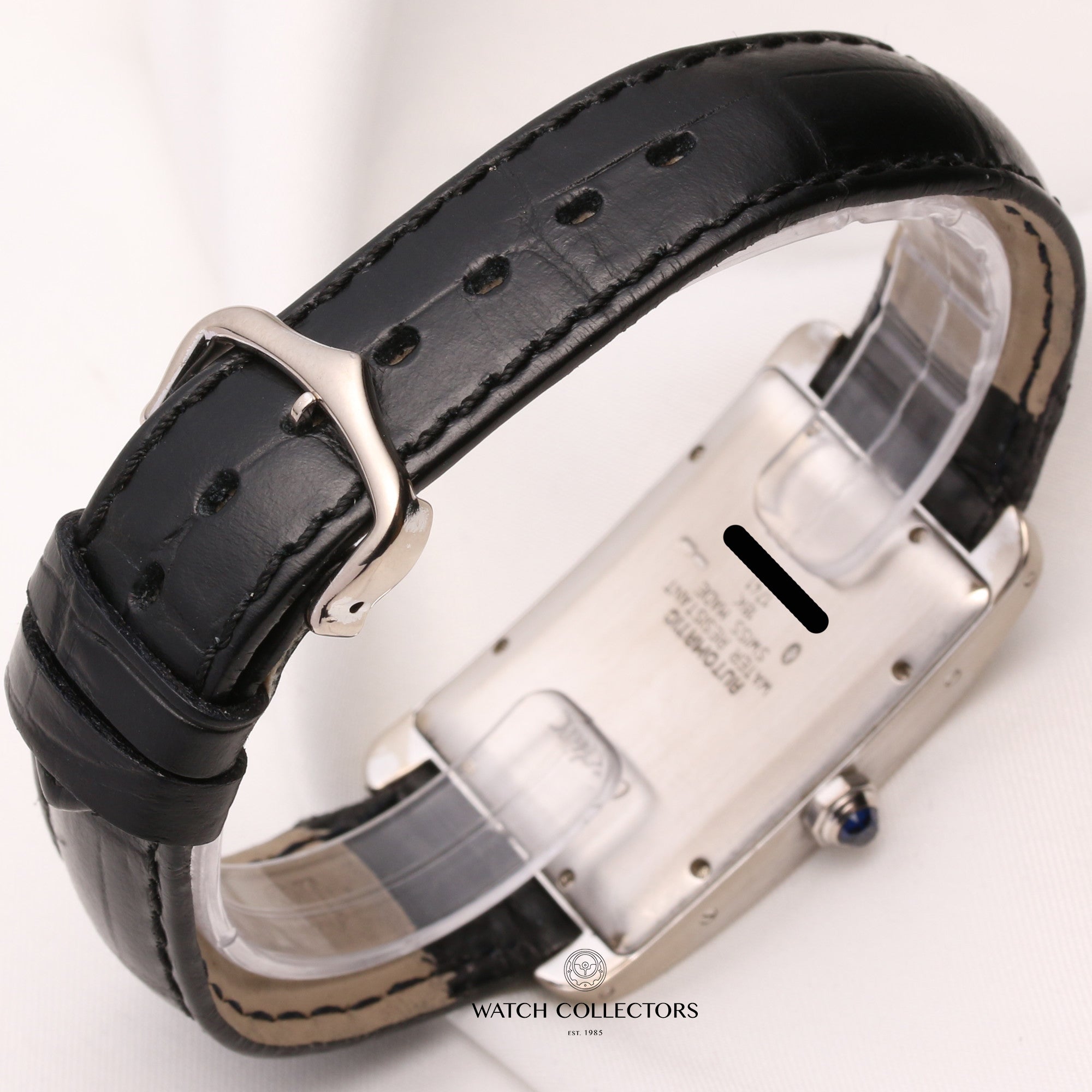 Cartier-Tank-Americaine-18K-White-Gold-1741-Second-Hand-Watch-Collectors-5