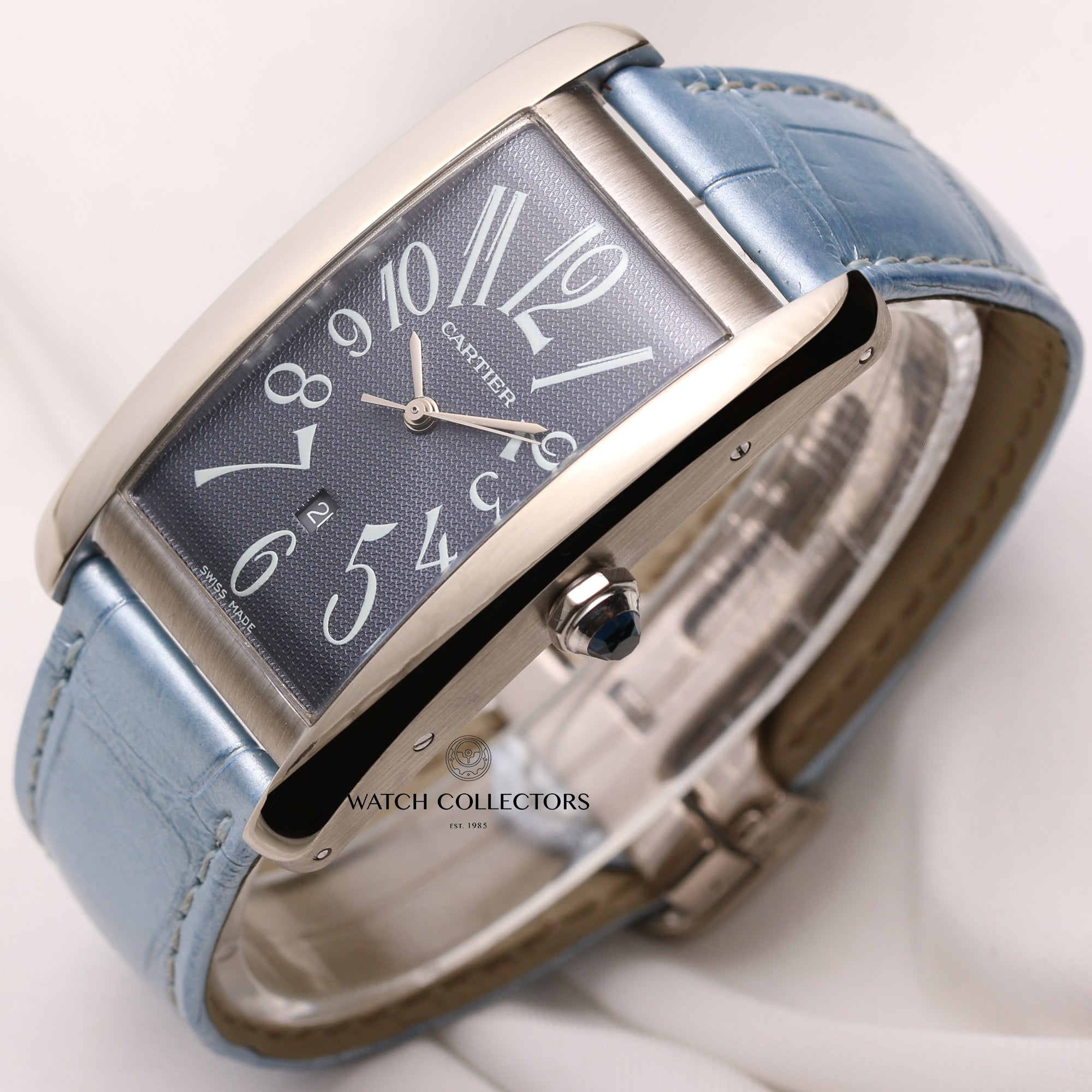 Cartier-Tank-Americaine-18K-White-Gold-Second-Hand-Watch-Collectors-3