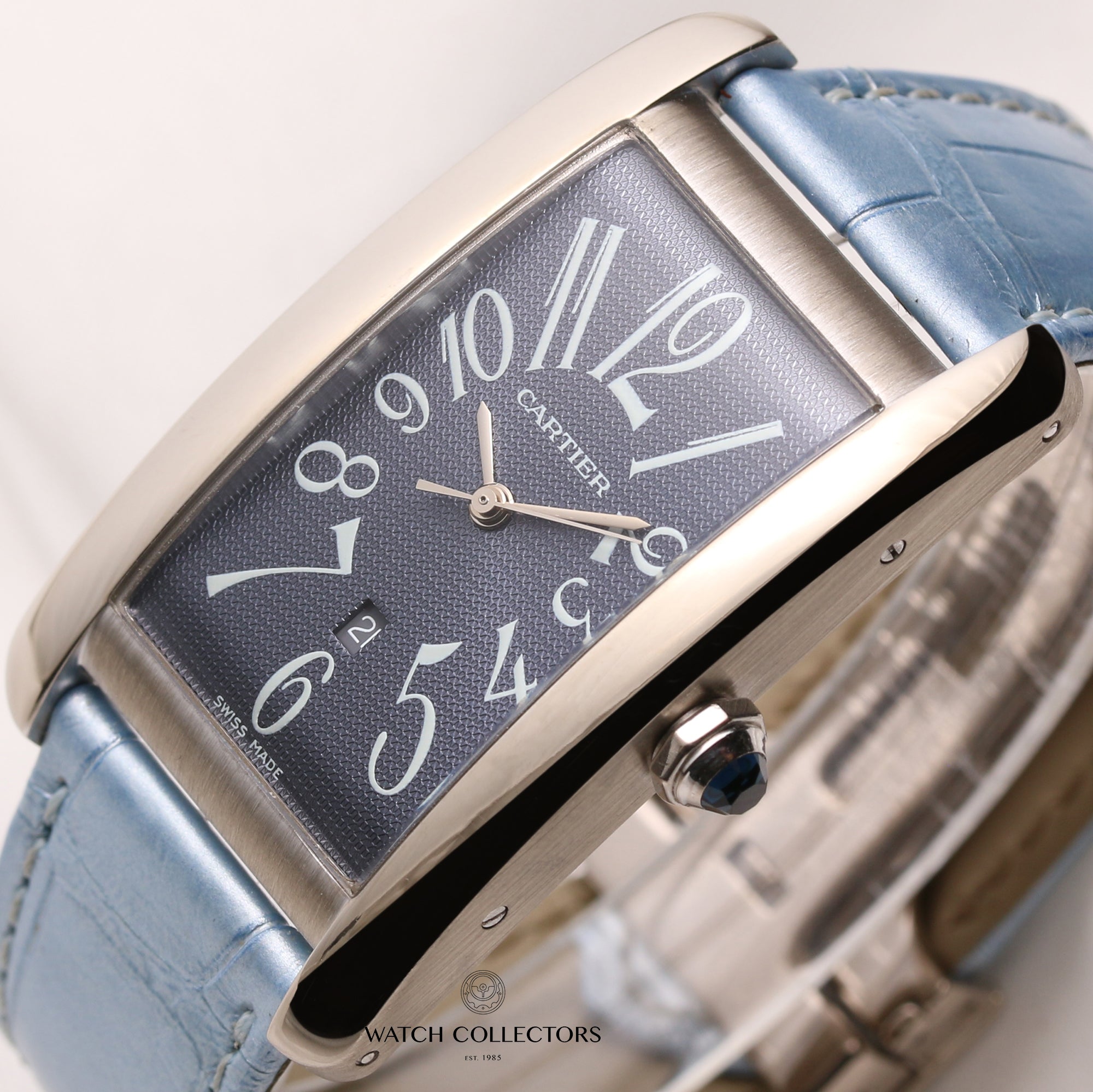 Cartier-Tank-Americaine-18K-White-Gold-Second-Hand-Watch-Collectors-4