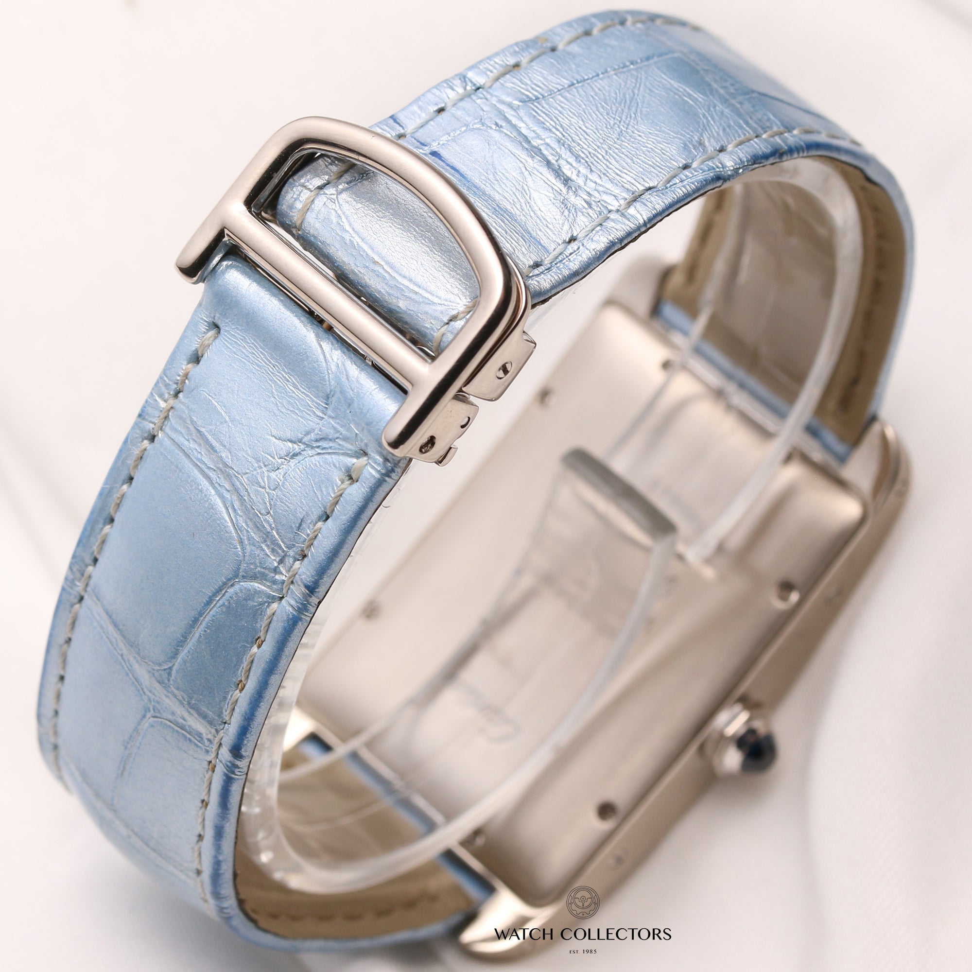 Cartier-Tank-Americaine-18K-White-Gold-Second-Hand-Watch-Collectors-5