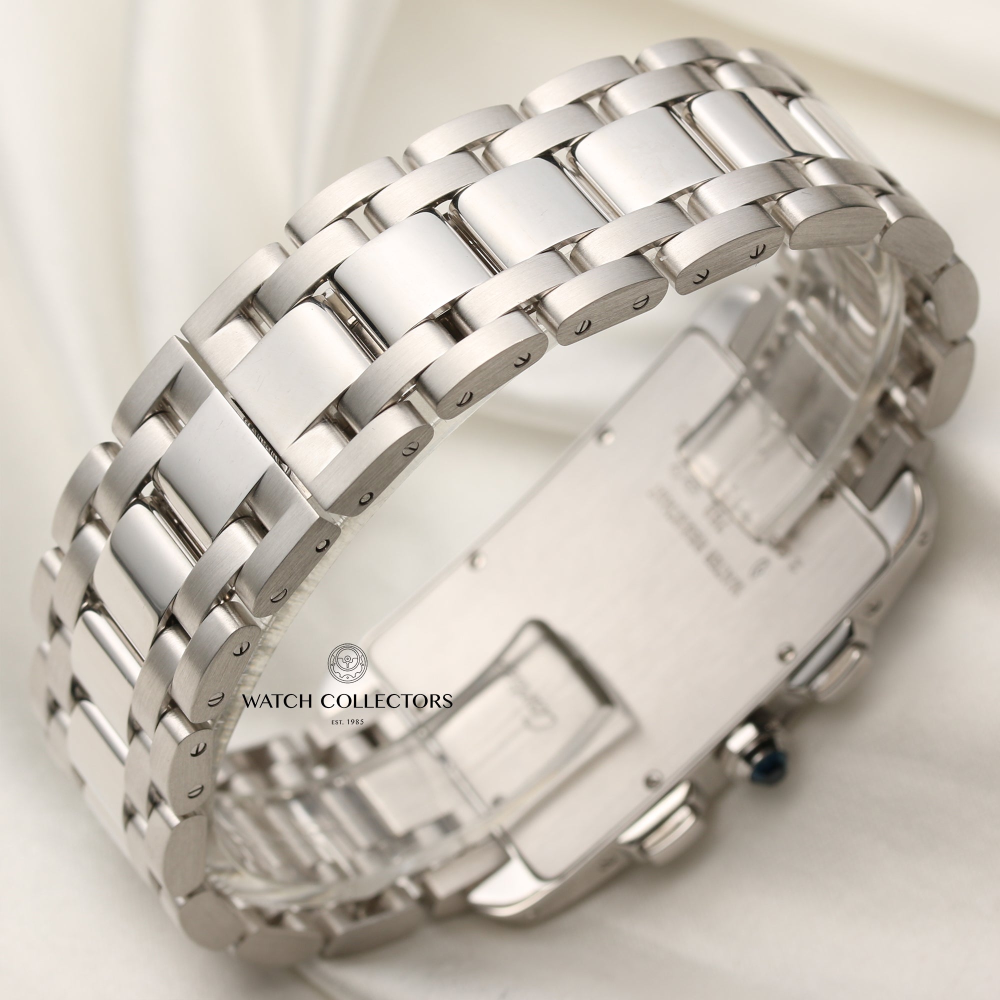 Cartier Tank Americaine 18K White Gold Second Hand Watch Collectors 6