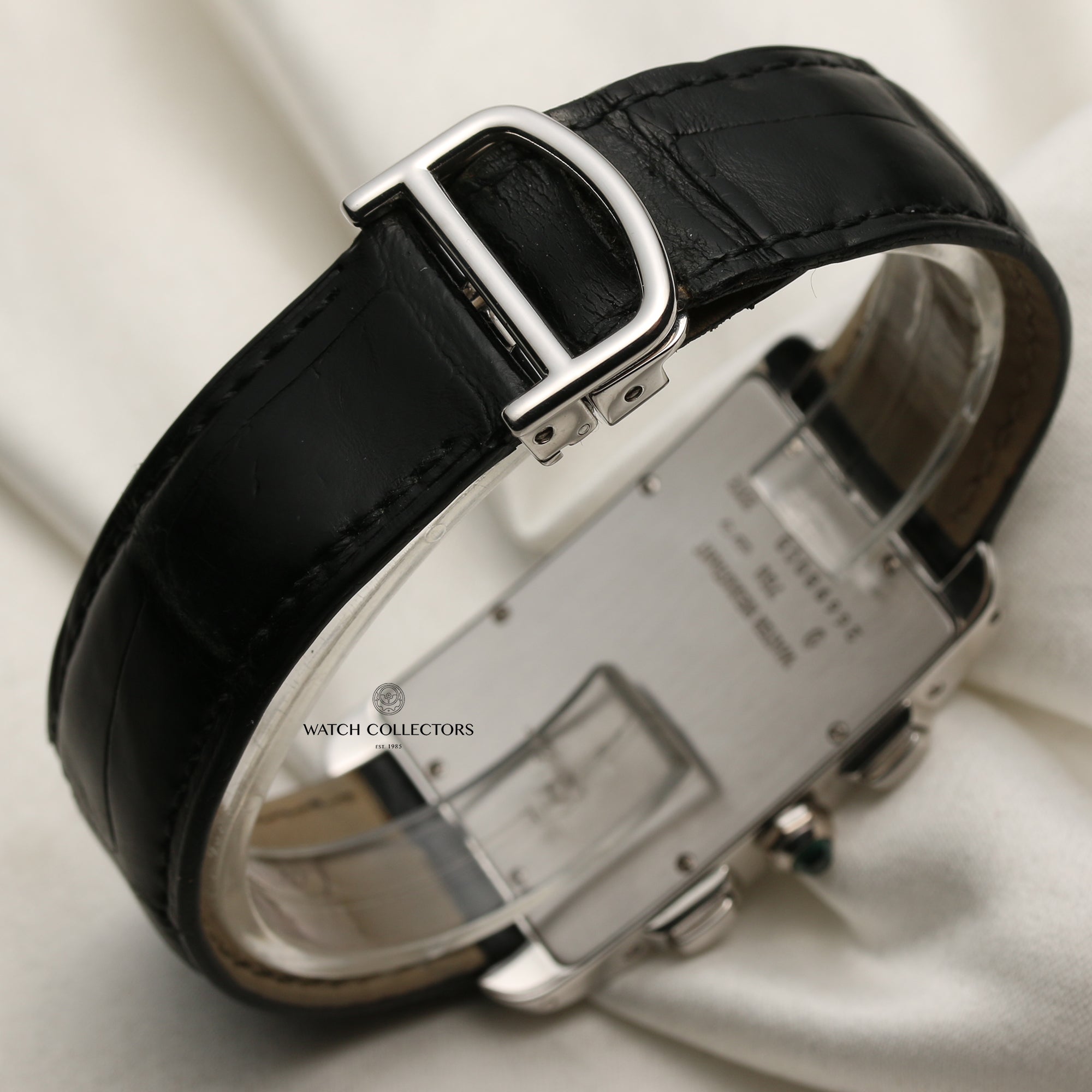 Cartier Tank Americaine 18K White Gold Second Hand Watch Collectors 6