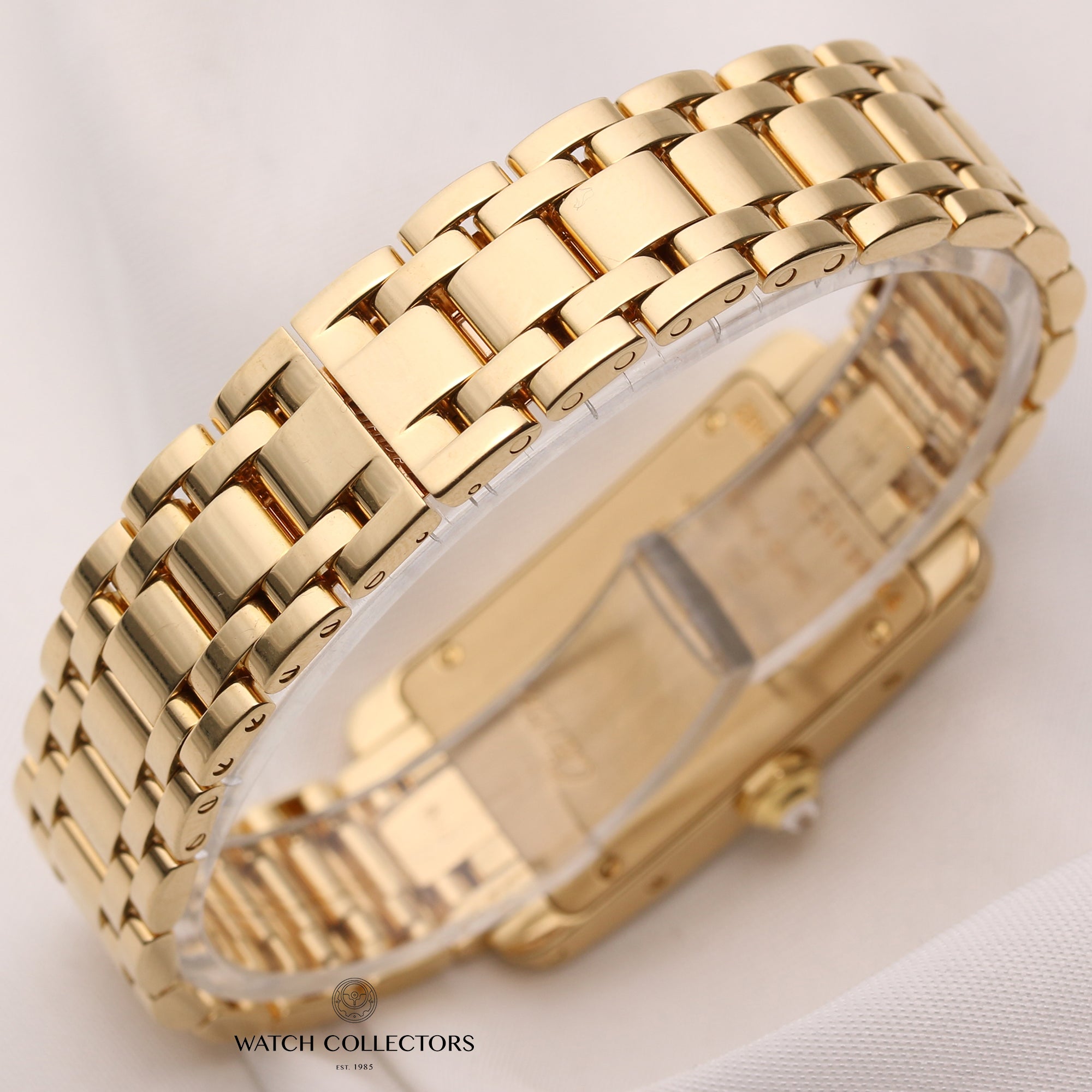 Cartier-Tank-Americaine-18K-Yellow-Gold-Double-Row-Diamond-Second-Hand-Watch-Collectors-6