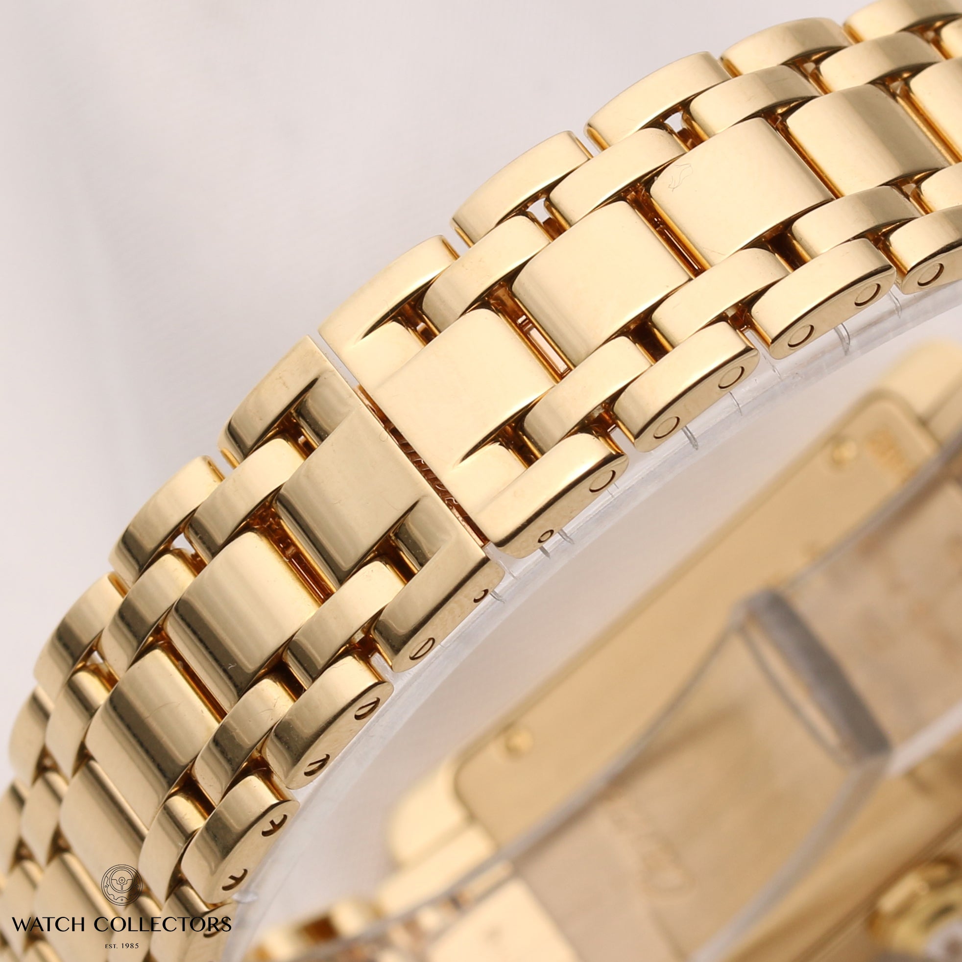Cartier-Tank-Americaine-18K-Yellow-Gold-Double-Row-Diamond-Second-Hand-Watch-Collectors-7