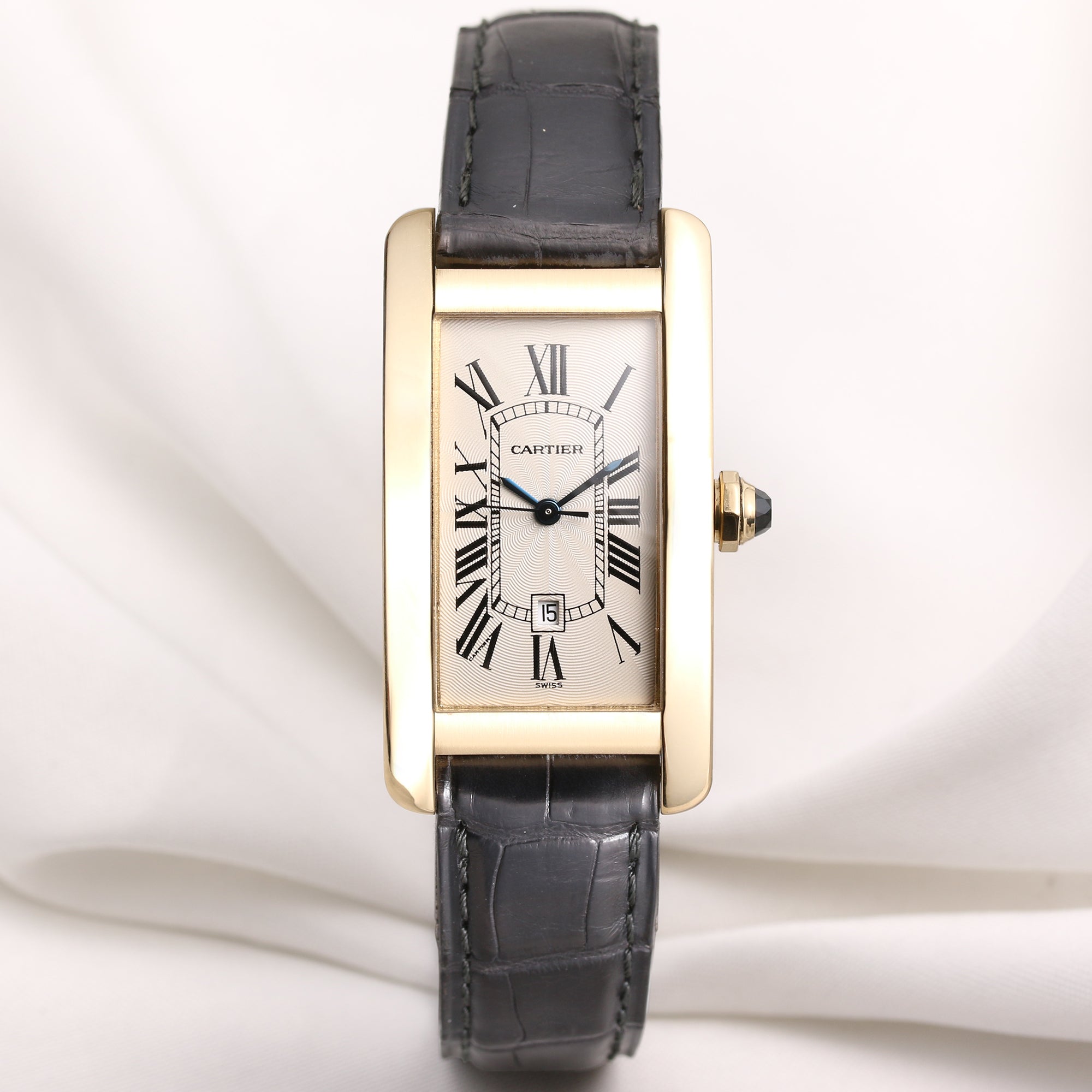Cartier Tank Americaine 18K Yellow Gold Second Hand Watch Collectors 1