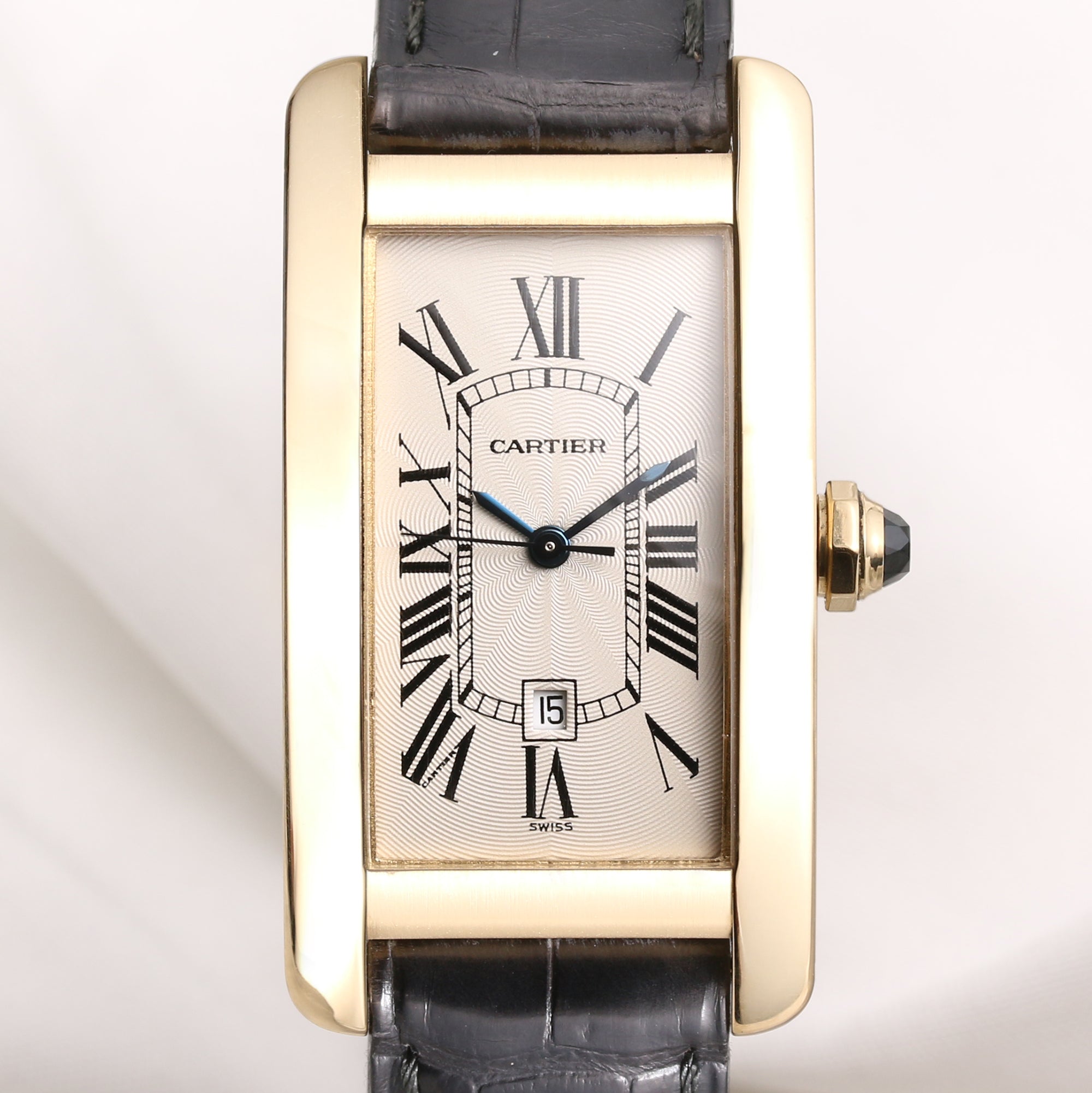 Cartier Tank Americaine 18K Yellow Gold Second Hand Watch Collectors 2