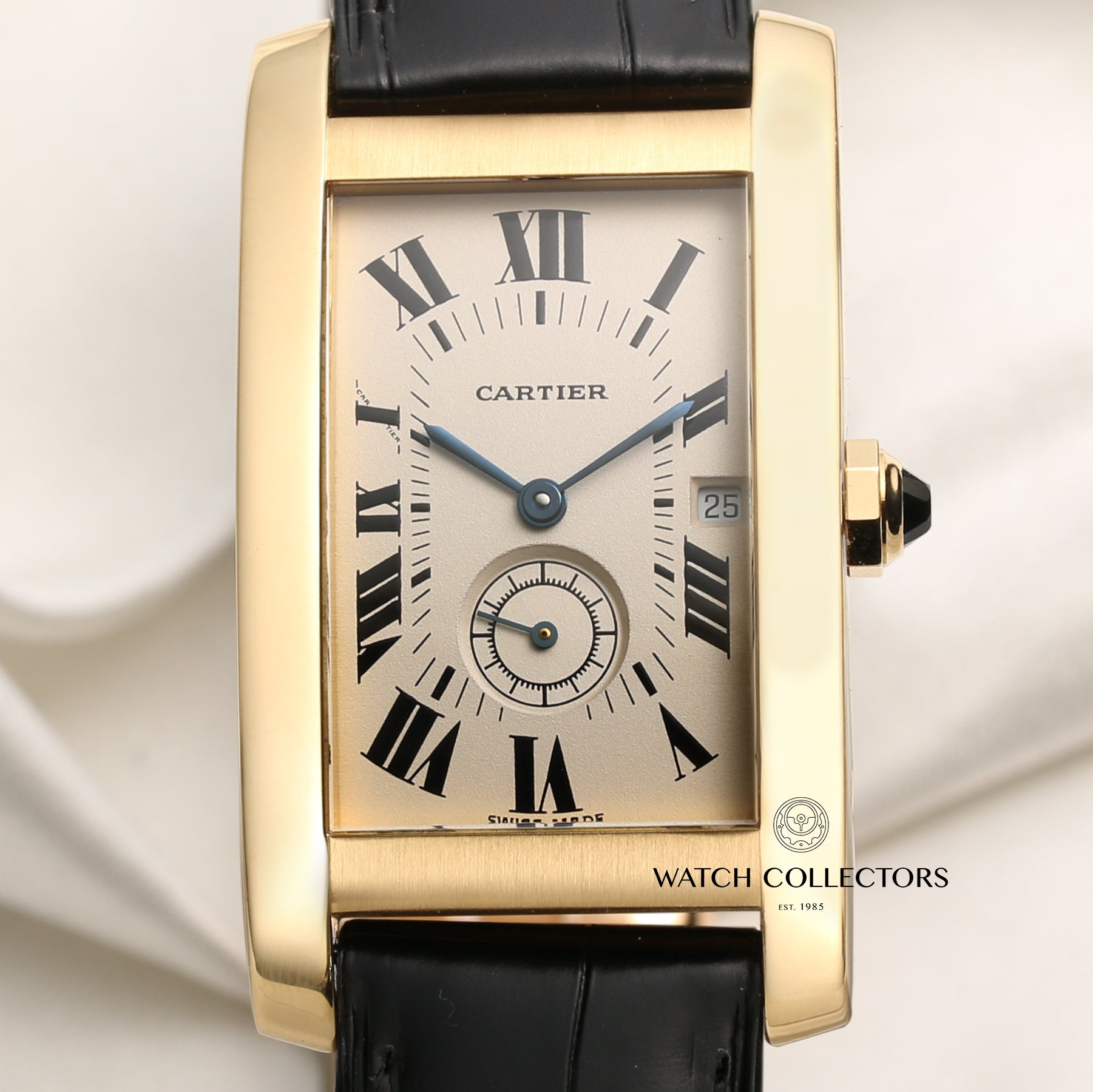 Cartier Tank Americaine 18K Yellow Gold Second Hand Watch Collectors 2