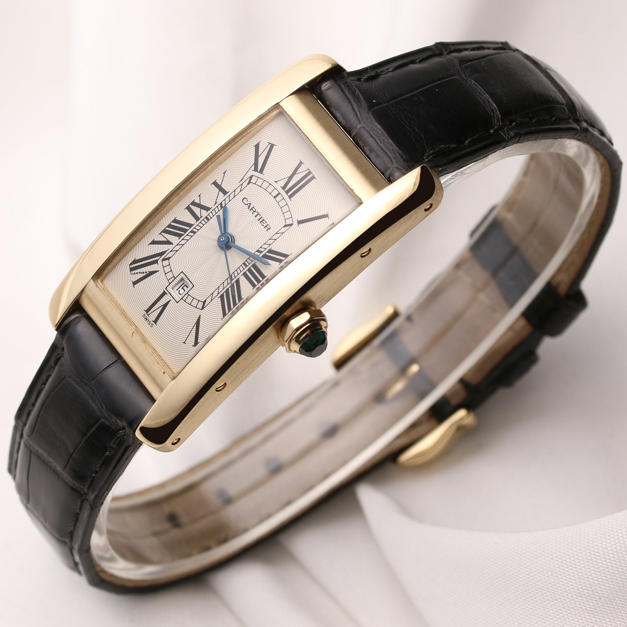 Cartier Tank Americaine 18K Yellow Gold Second Hand Watch Collectors 3