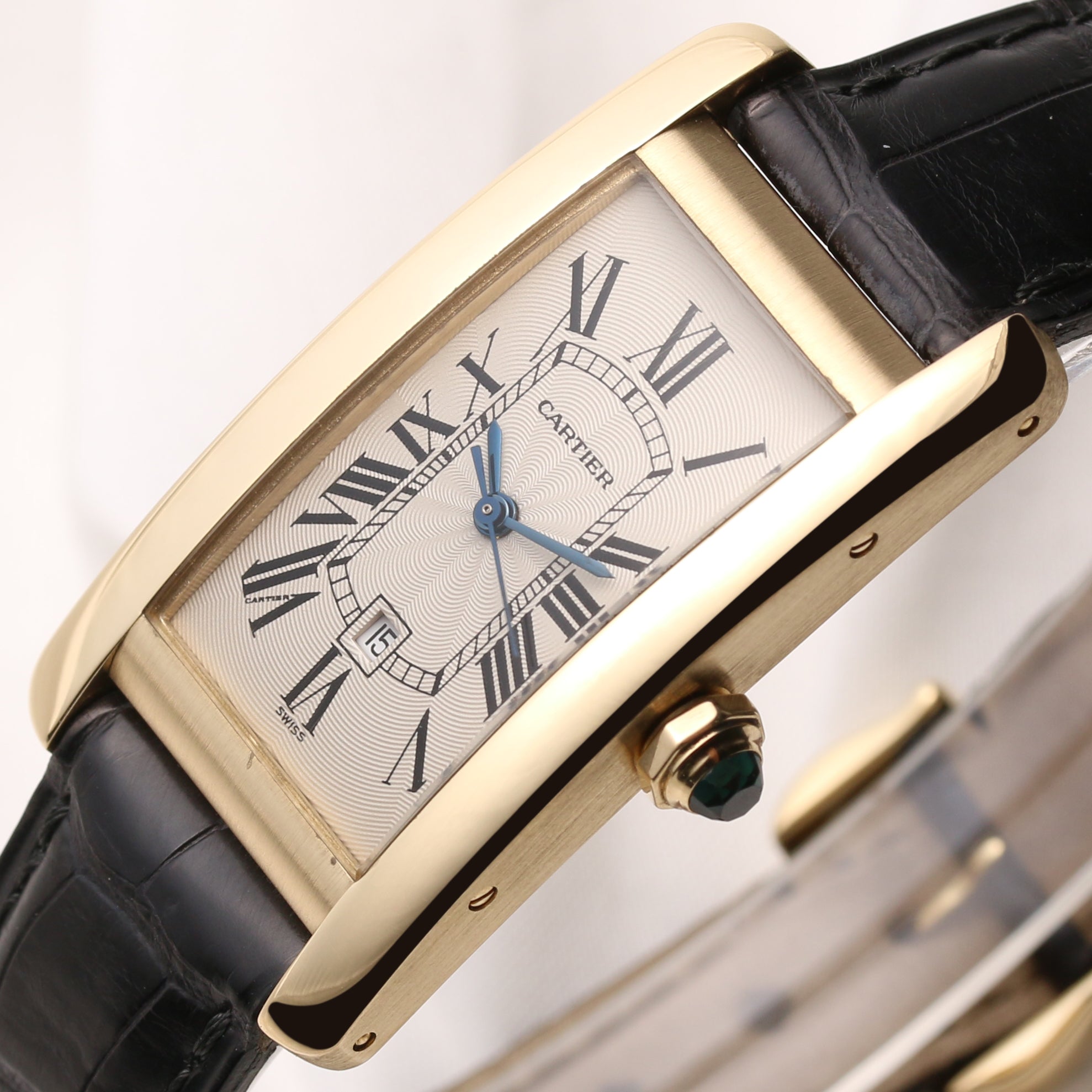 Cartier Tank Americaine 18K Yellow Gold Second Hand Watch Collectors 4