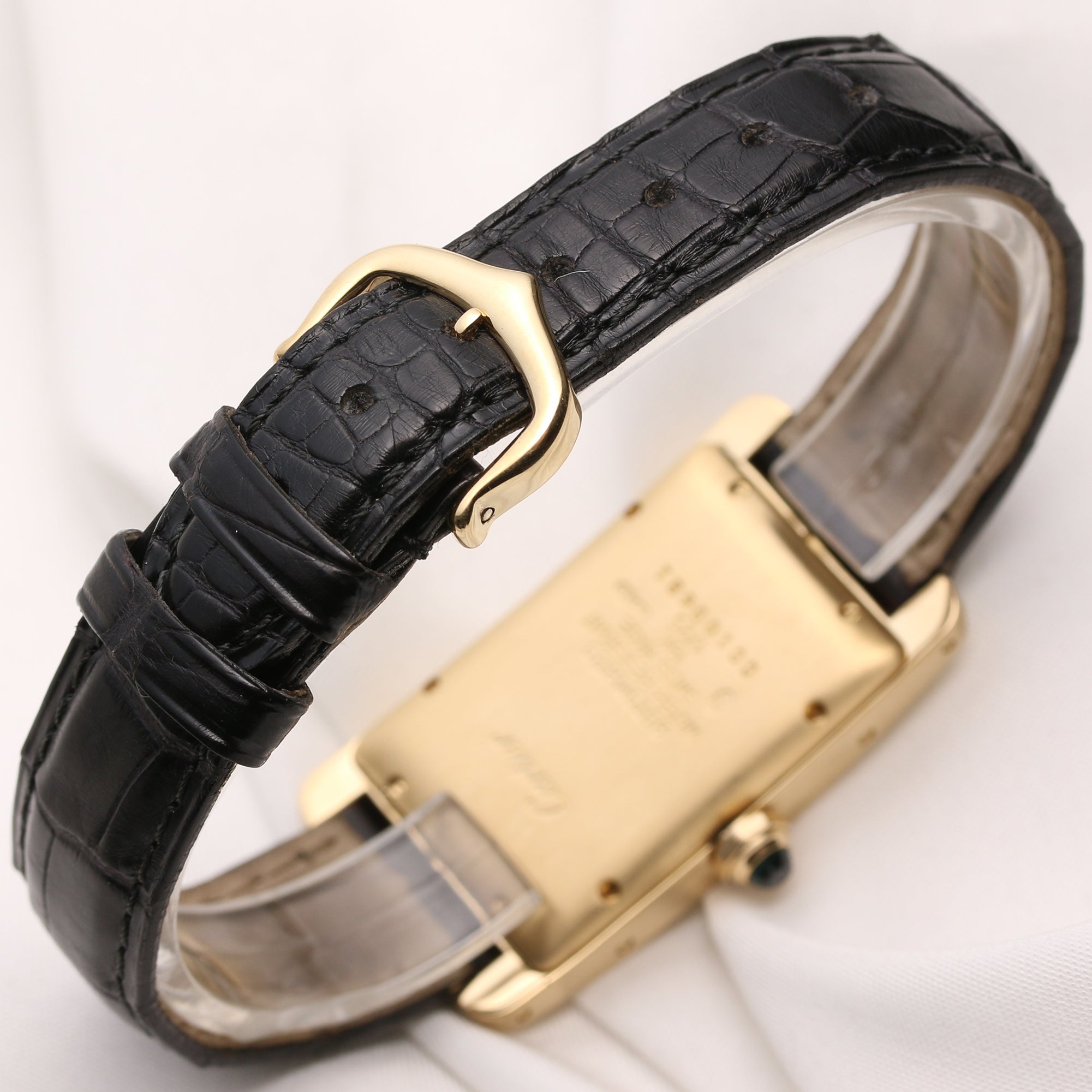 Cartier Tank Americaine 18K Yellow Gold Second Hand Watch Collectors 5
