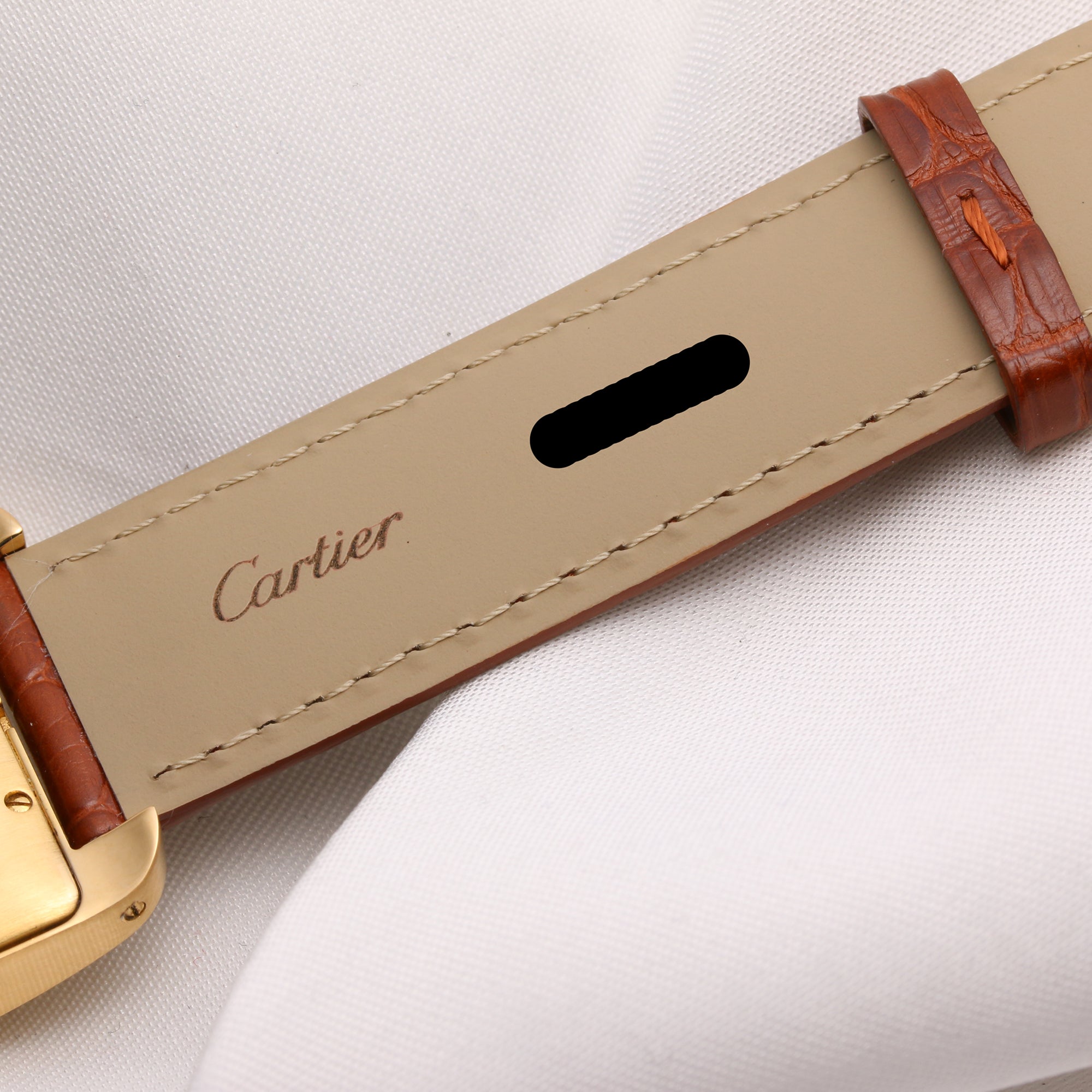 Cartier Tank Americaine Automatic 18K Yellow Gold Second Hand Watch Collectors 7