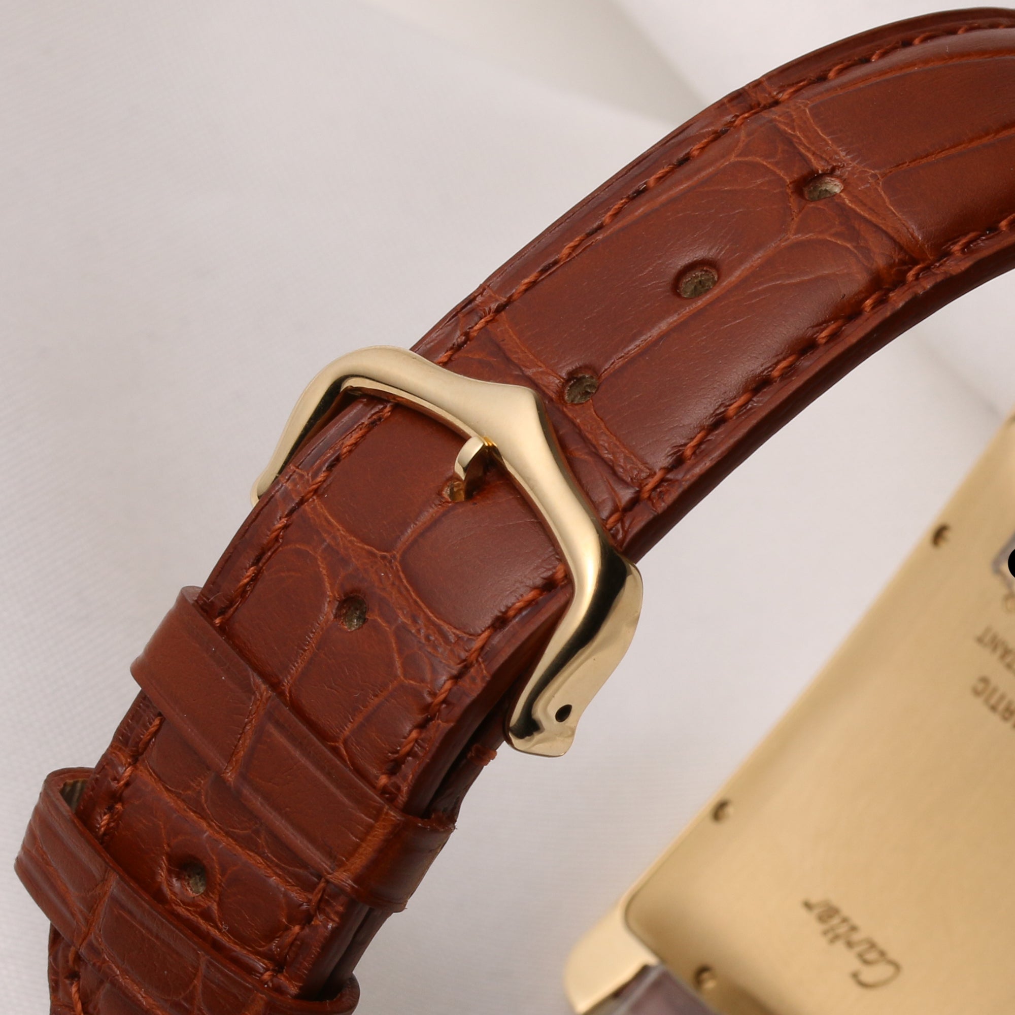 Cartier Tank Americaine Automatic 18K Yellow Gold Second Hand Watch Collectors 9