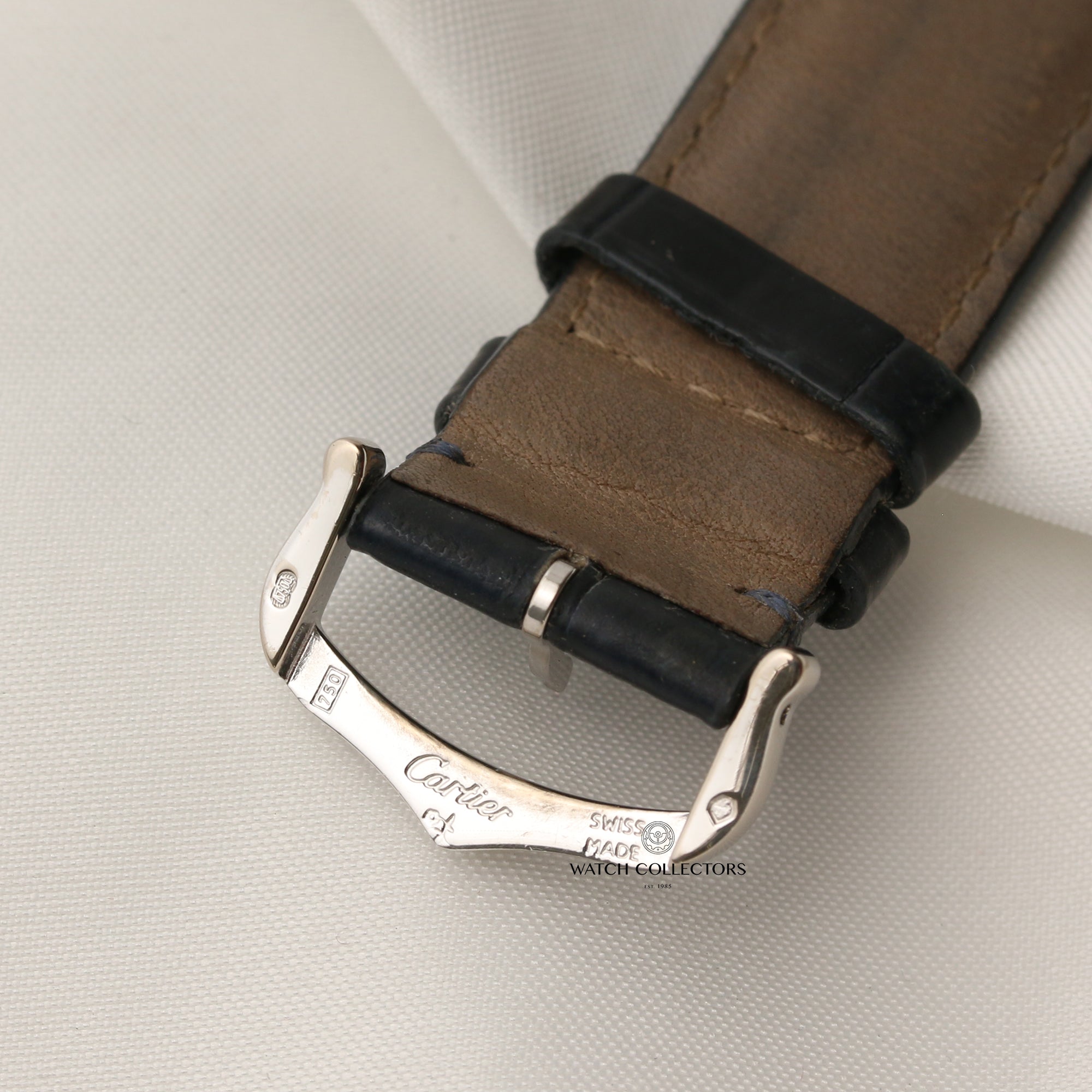 Cartier Tank Americaine Chronograph 18K White Gold Second Hand Watch Collectors 10