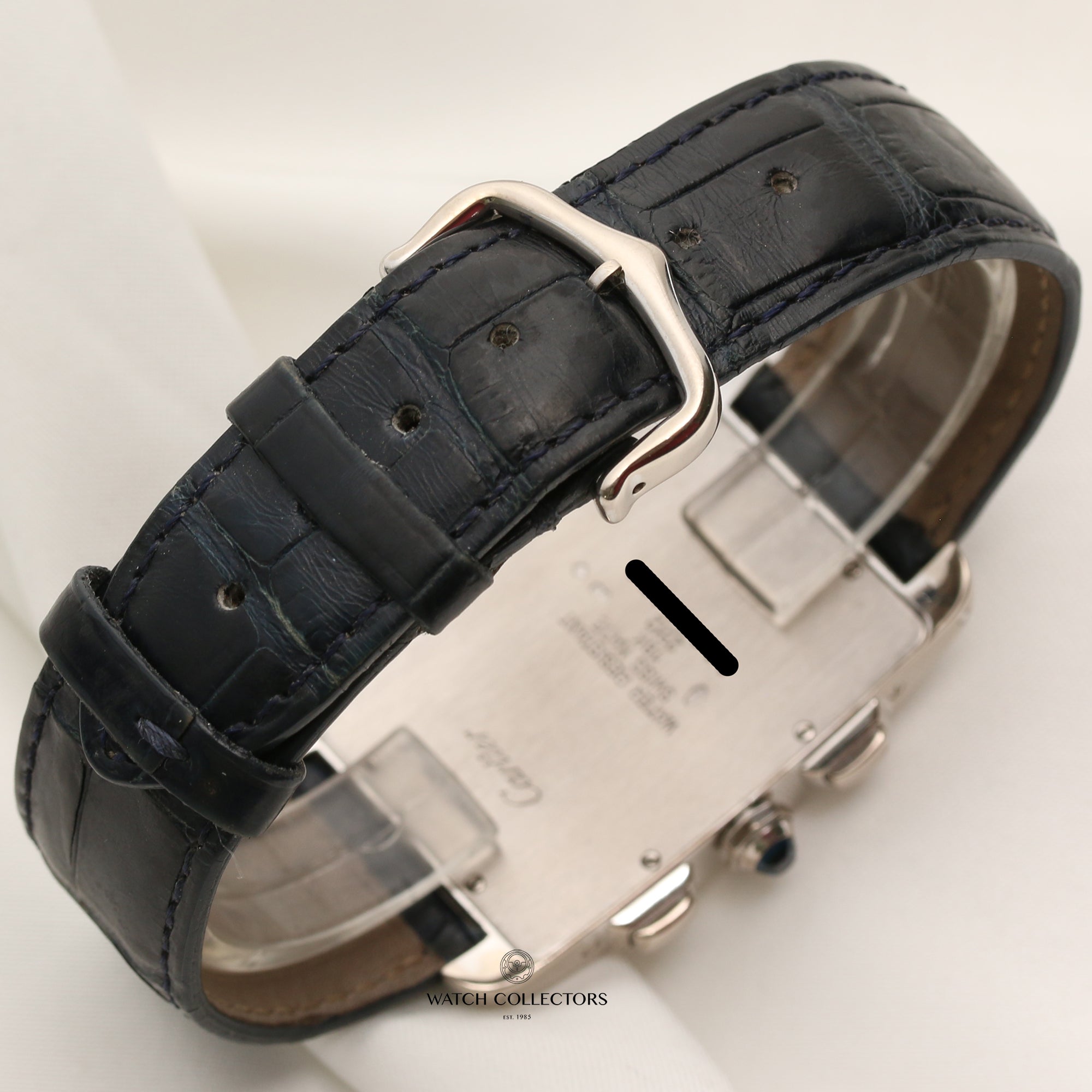 Cartier Tank Americaine Chronograph 18K White Gold Second Hand Watch Collectors 7