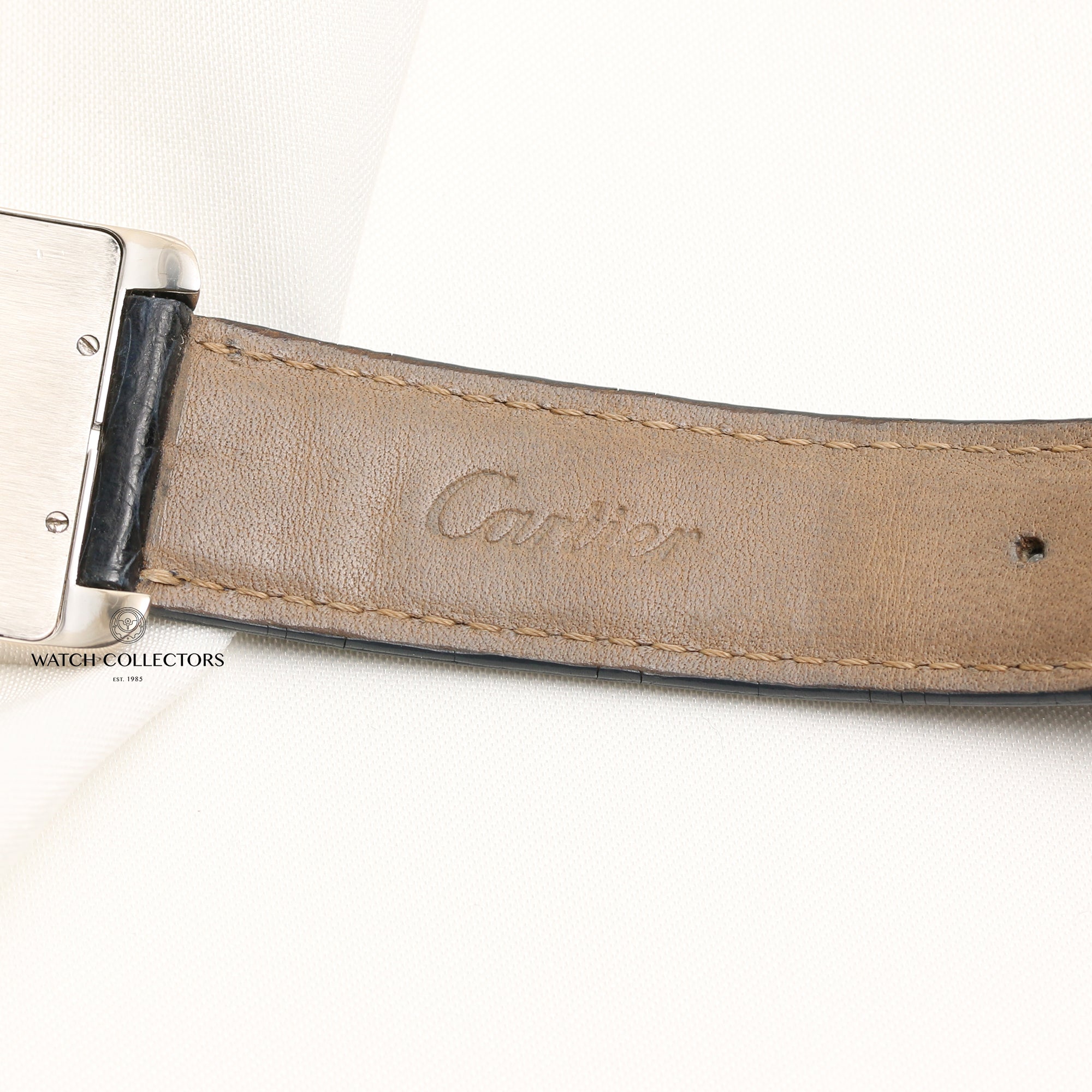 Cartier Tank Americaine Chronograph 18K White Gold Second Hand Watch Collectors 9