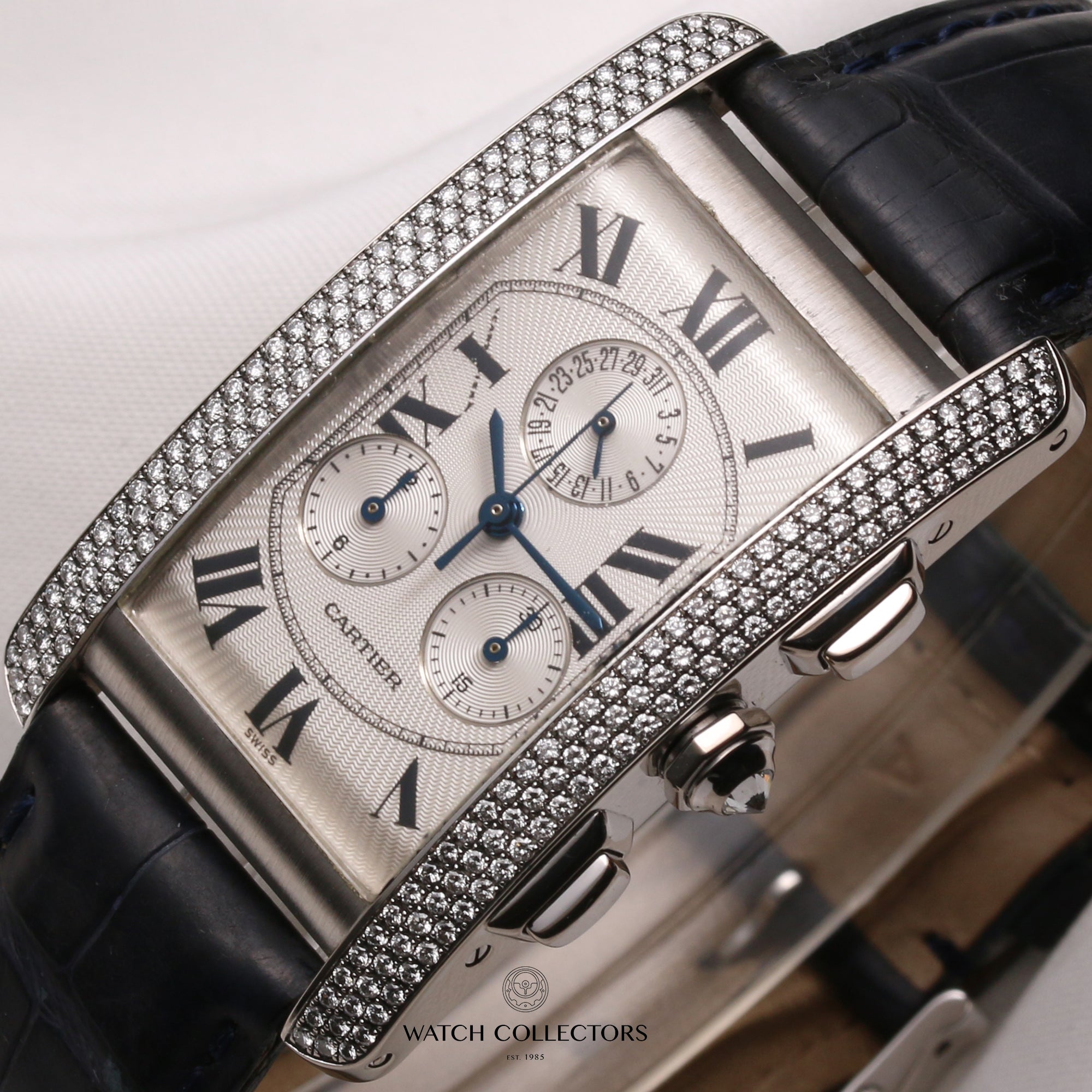 Cartier-Tank-Americaine-Diamond-18K-White-Gold-Second-Hand-Watch-Collectors-4