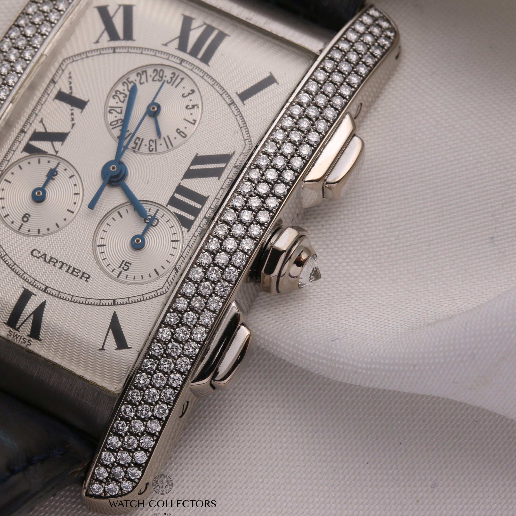 Cartier-Tank-Americaine-Diamond-18K-White-Gold-Second-Hand-Watch-Collectors-6