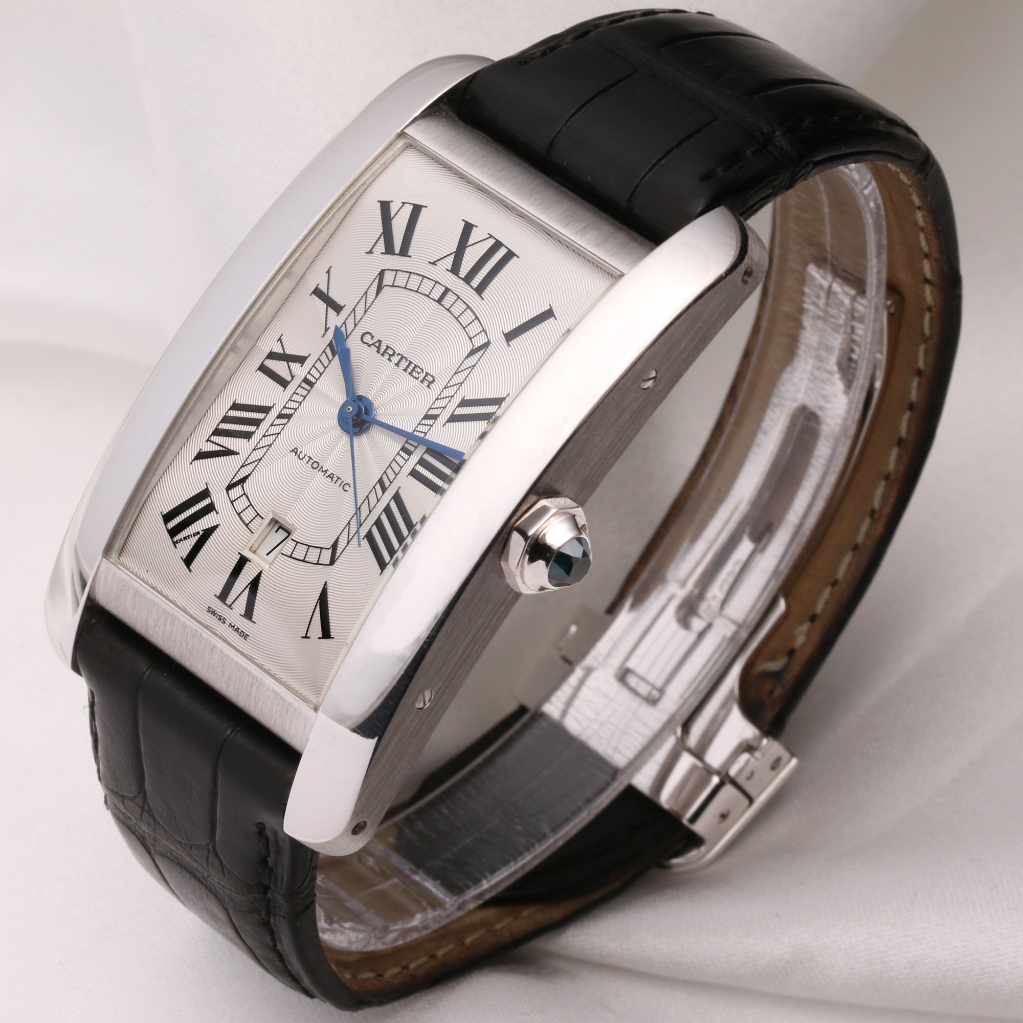 Cartier Tank Americaine XL 18K White Gold W2609956 Second Hand Watch Collectors 3