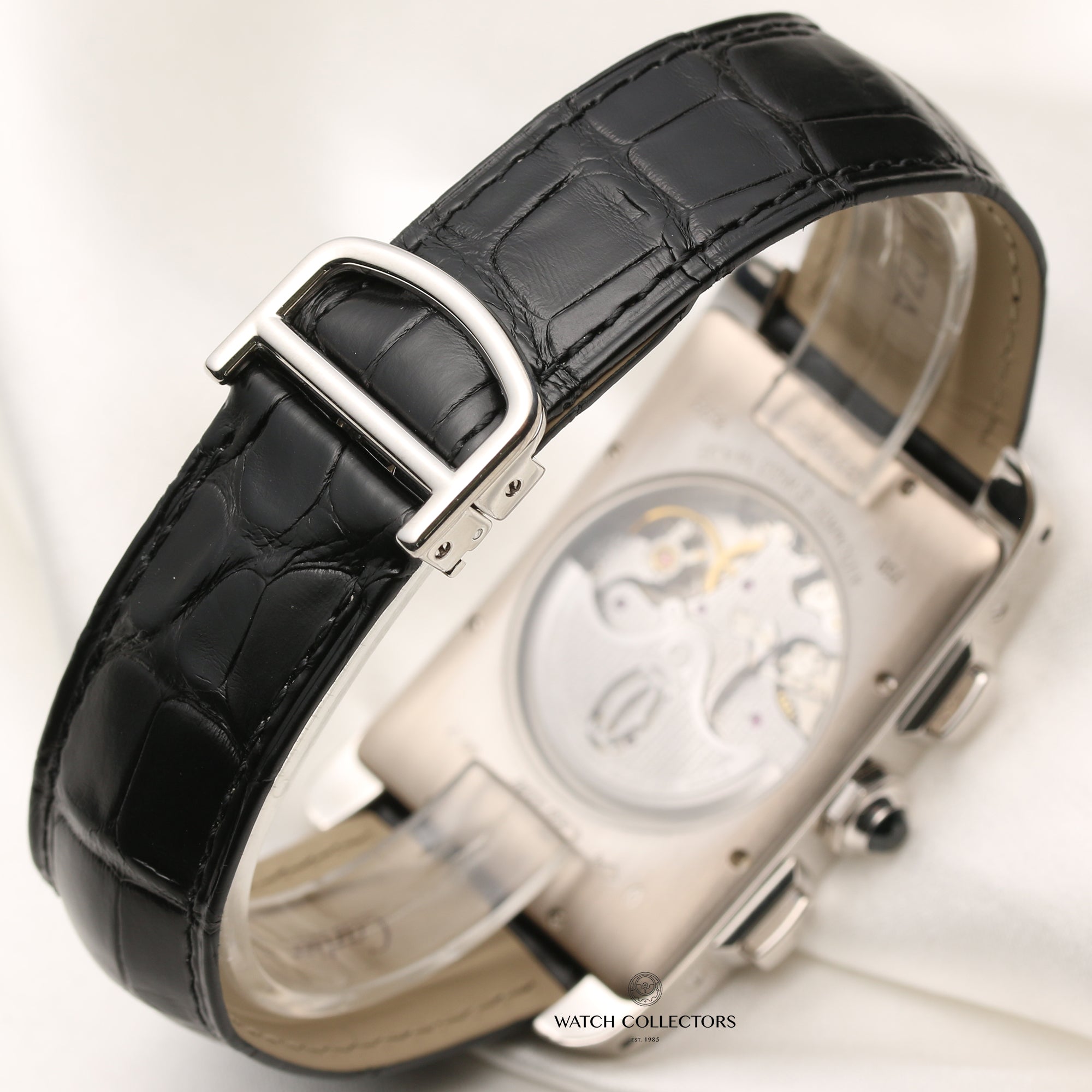 Cartier Tank Americaine XL Chronograph 18K White Gold Second Hand Watch Collectors 6