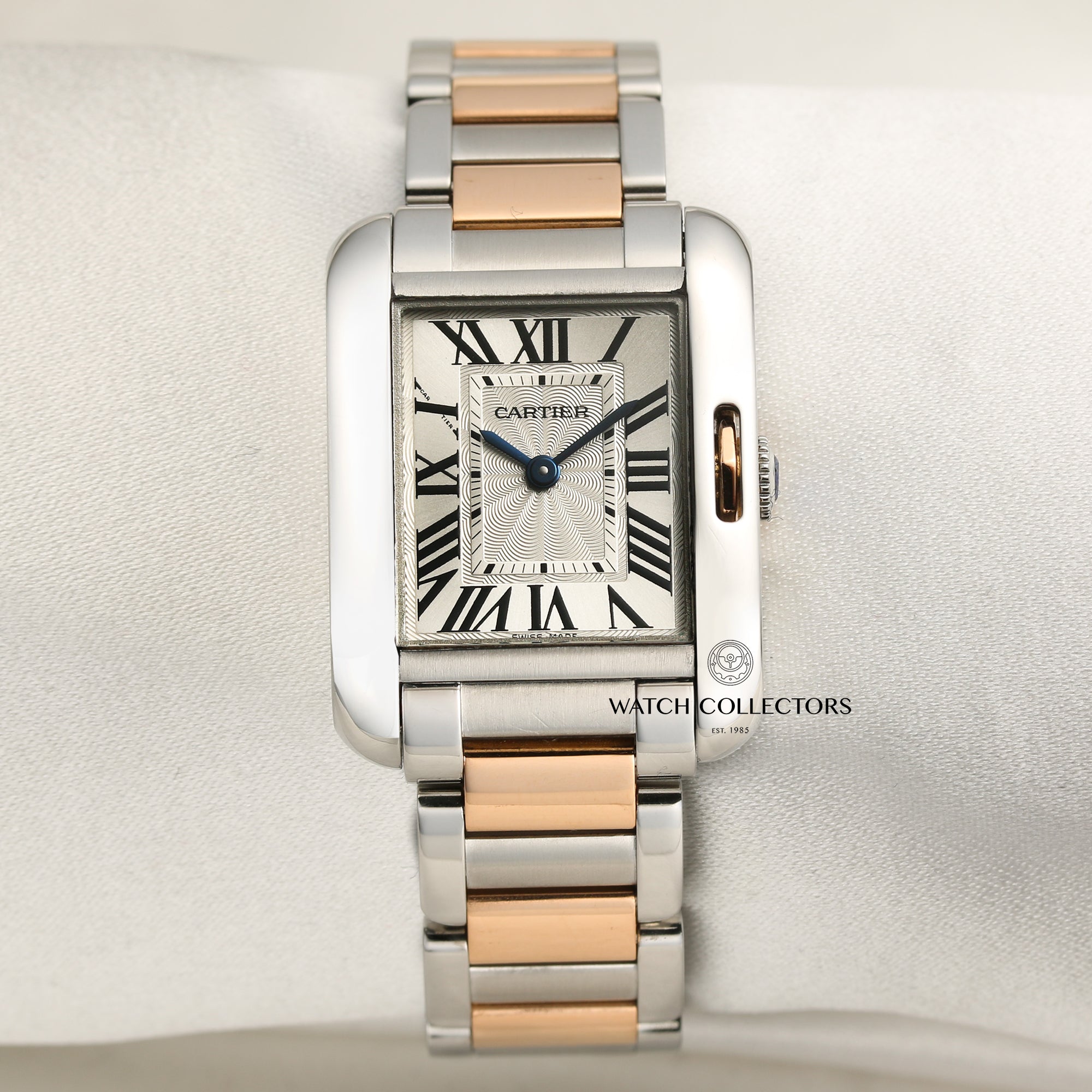 Cartier Tank Anglaise 3485 Stainless Steel 18k Rose Gold