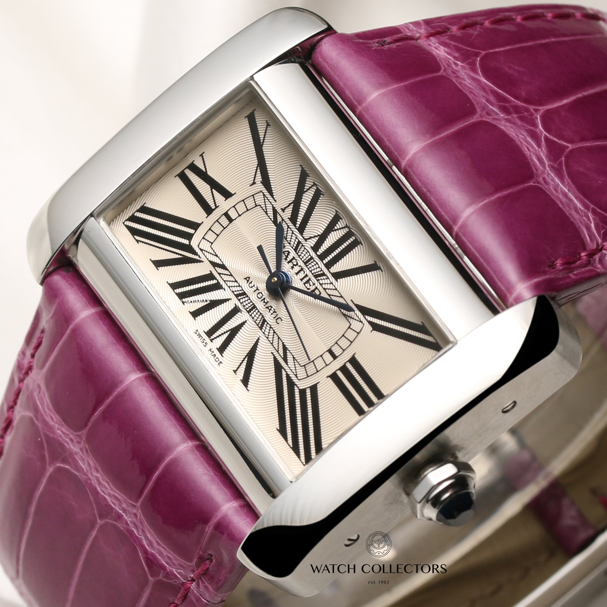 Cartier Tank Divan 18K White Gold Second Hand Watch Collectors 4