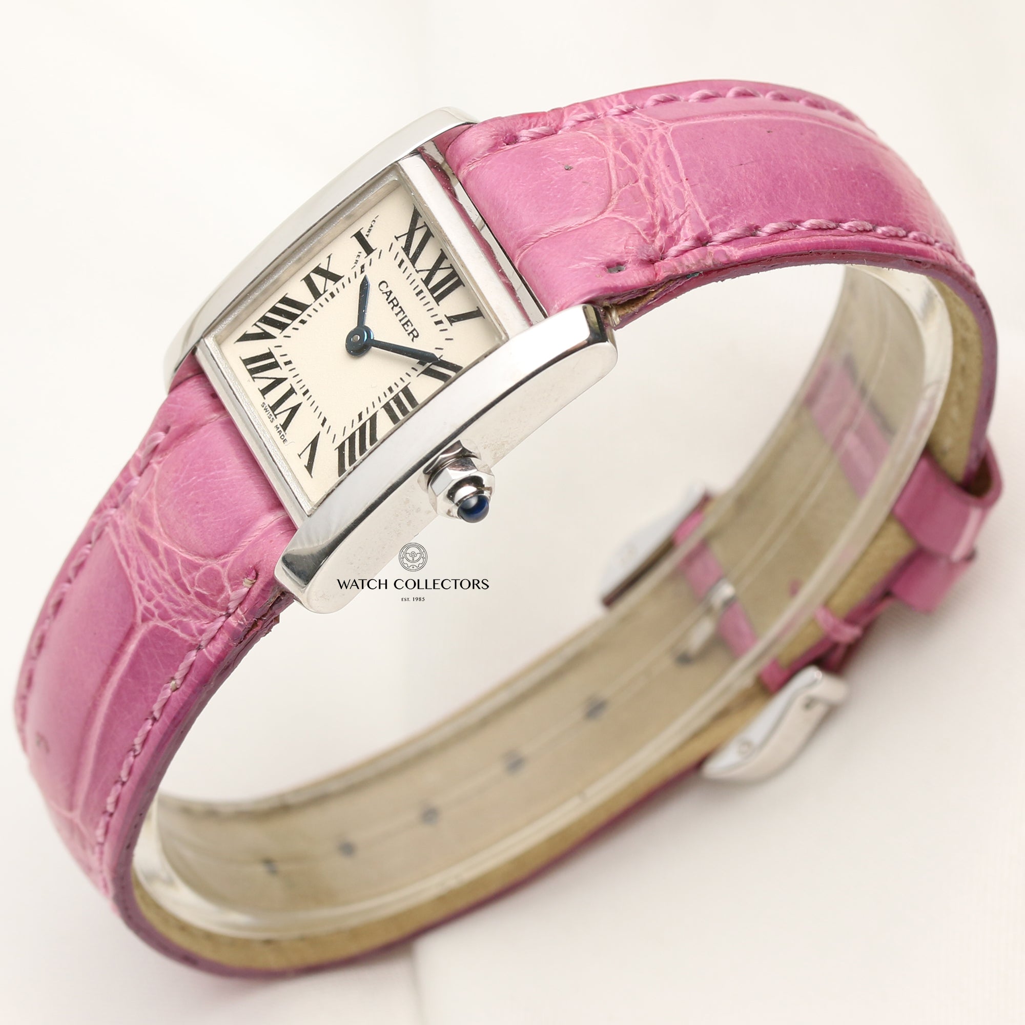 Cartier Tank Fracaisse 18K White Gold Second Hand Watch Collectors 3