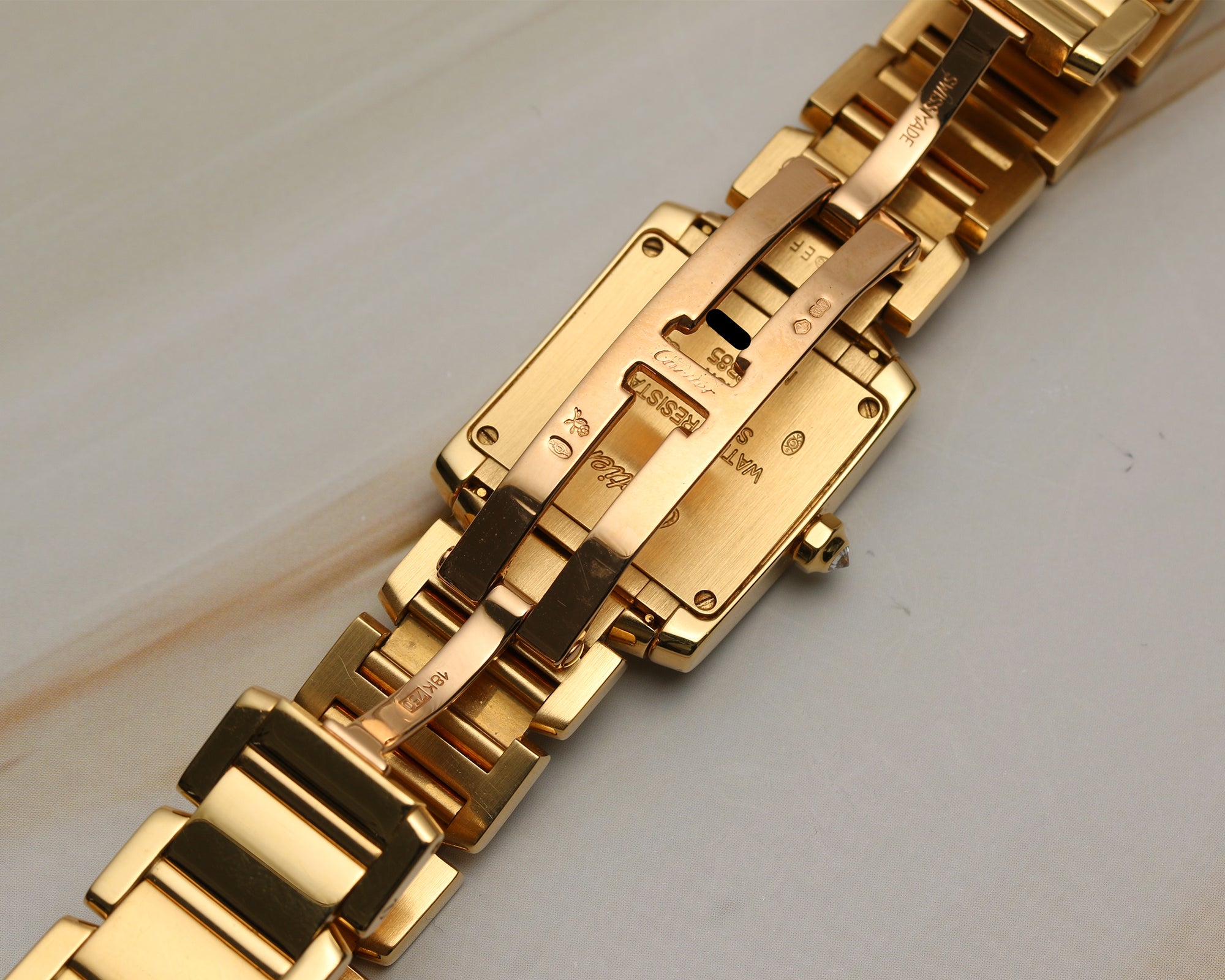 Cartier Tank Francaise 18K Yellow Gold Diamond Second Hand Watch Collectors 5