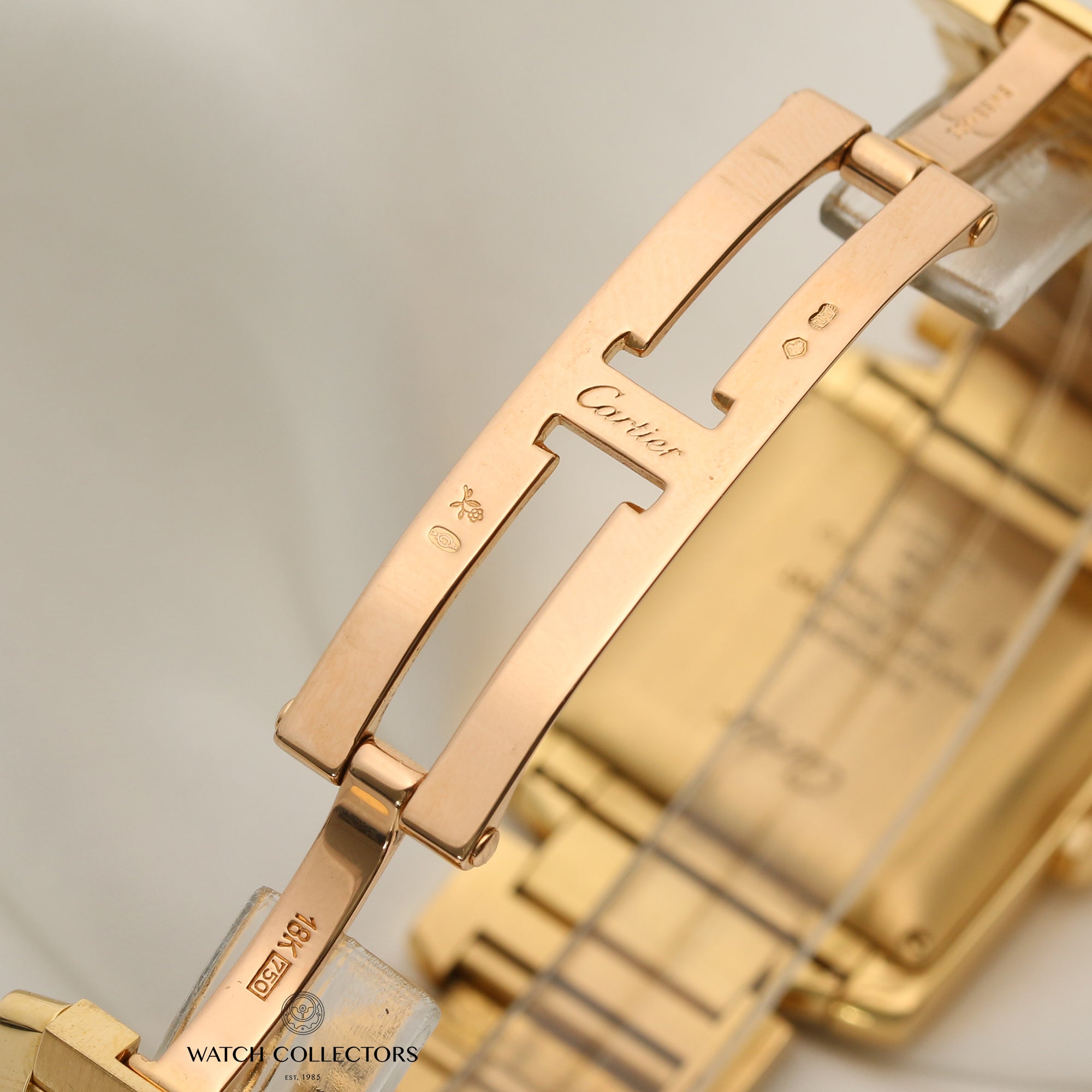 Cartier Tank Francaise Gents 18K Yellow Gold Second Hand Watch Collectors 7