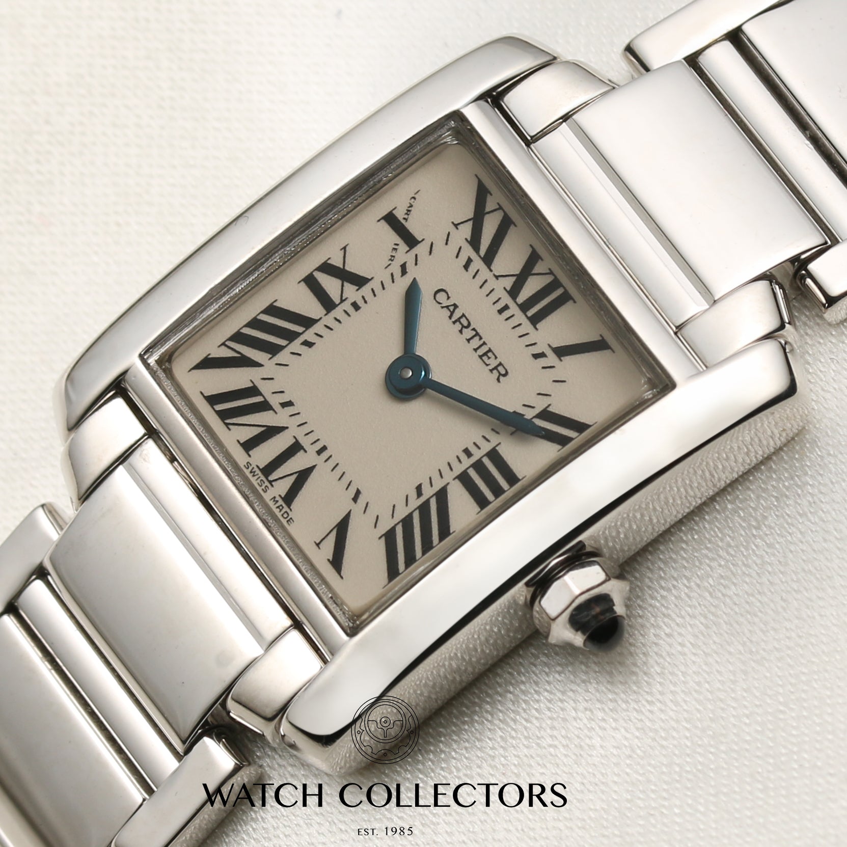 Cartier Tank Francaisse 18K White Gold Second Hand Watch Collectors 4