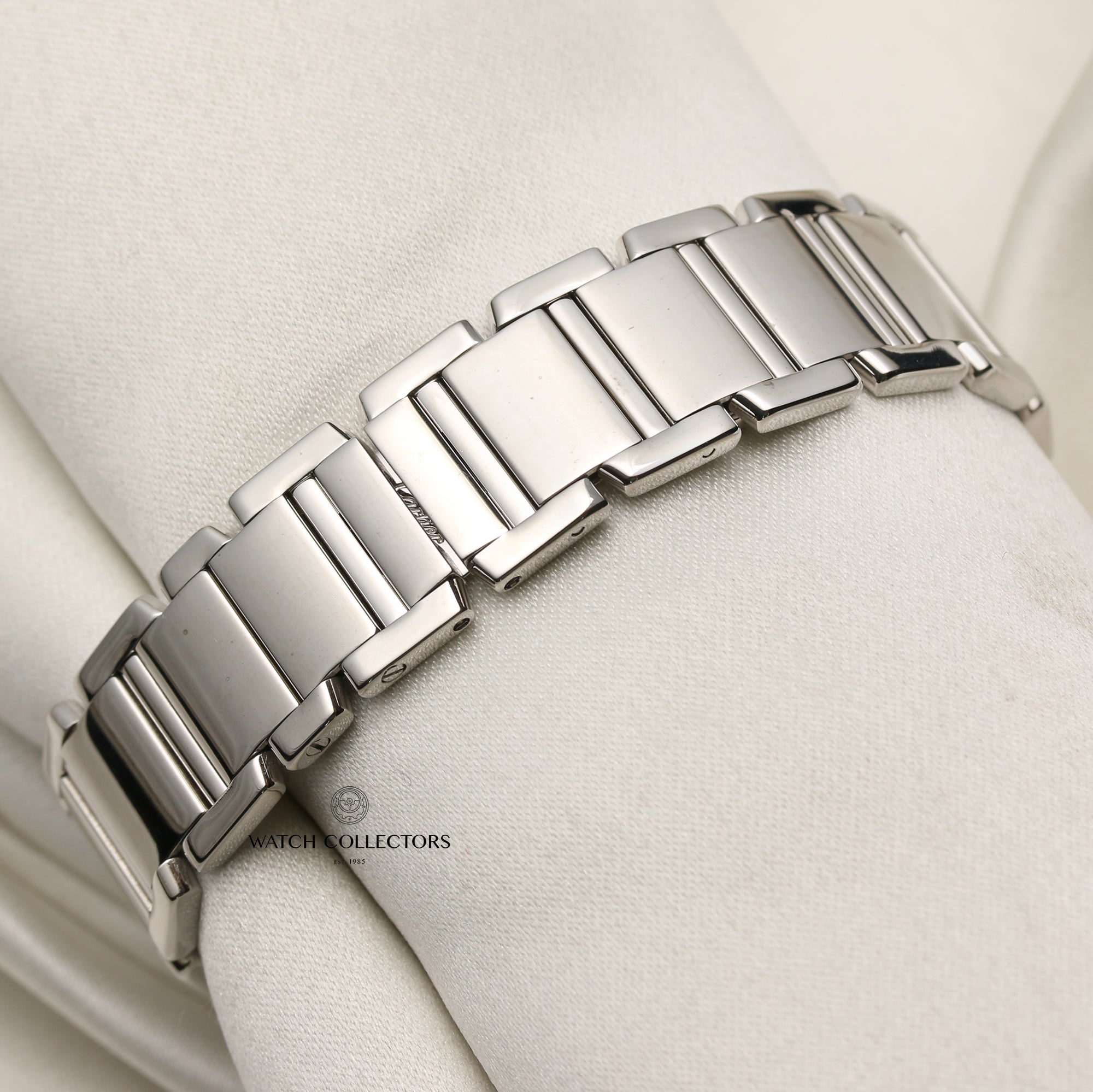 Cartier Tank Francaisse 18K White Gold Second Hand Watch Collectors 7