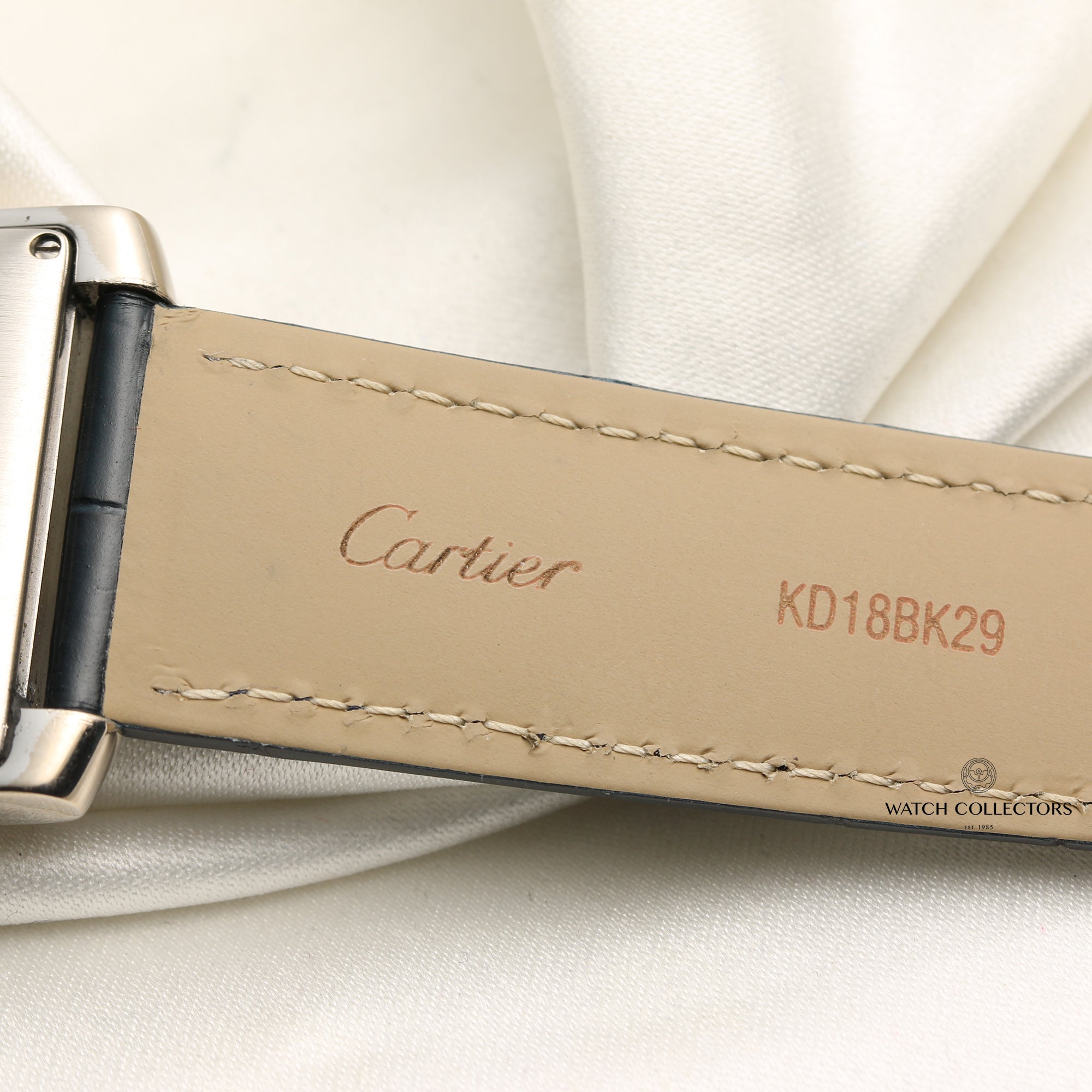 Cartier Tank Francaisse 18K White Gold Second Hand Watch Collectors 8