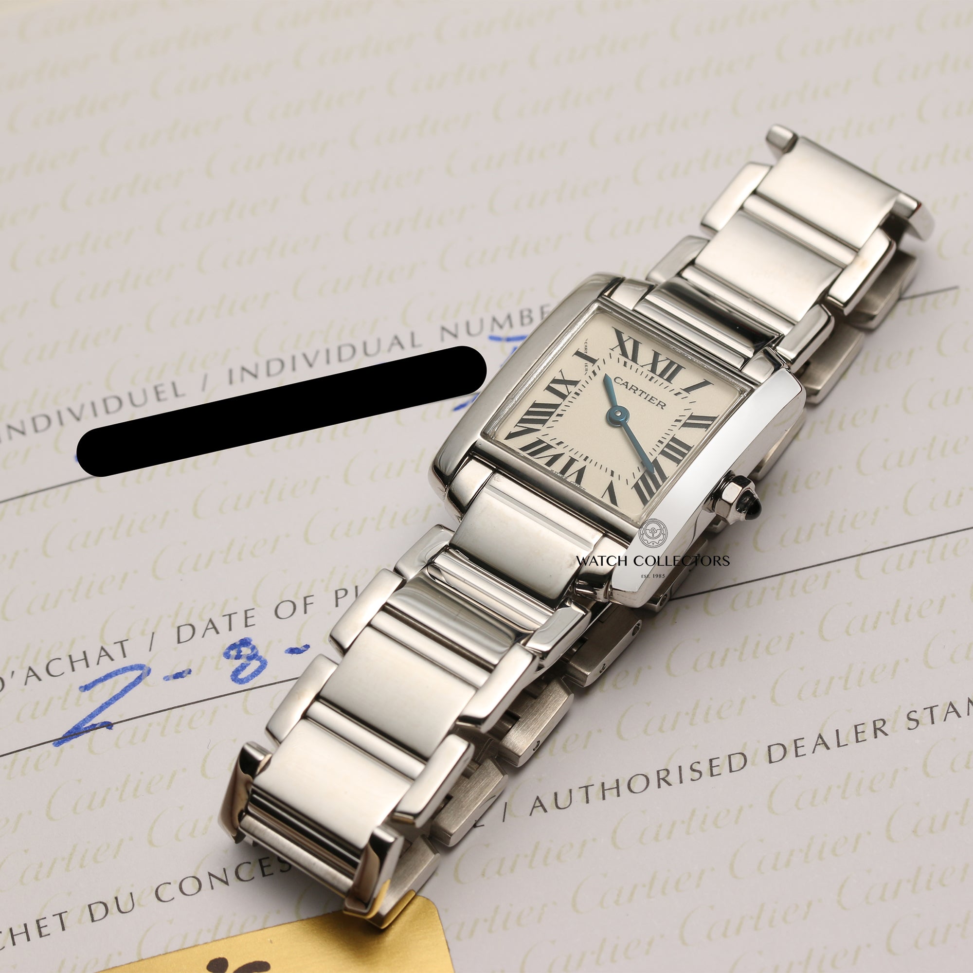 Cartier Tank Francaisse 18K White Gold Second Hand Watch Collectors 8