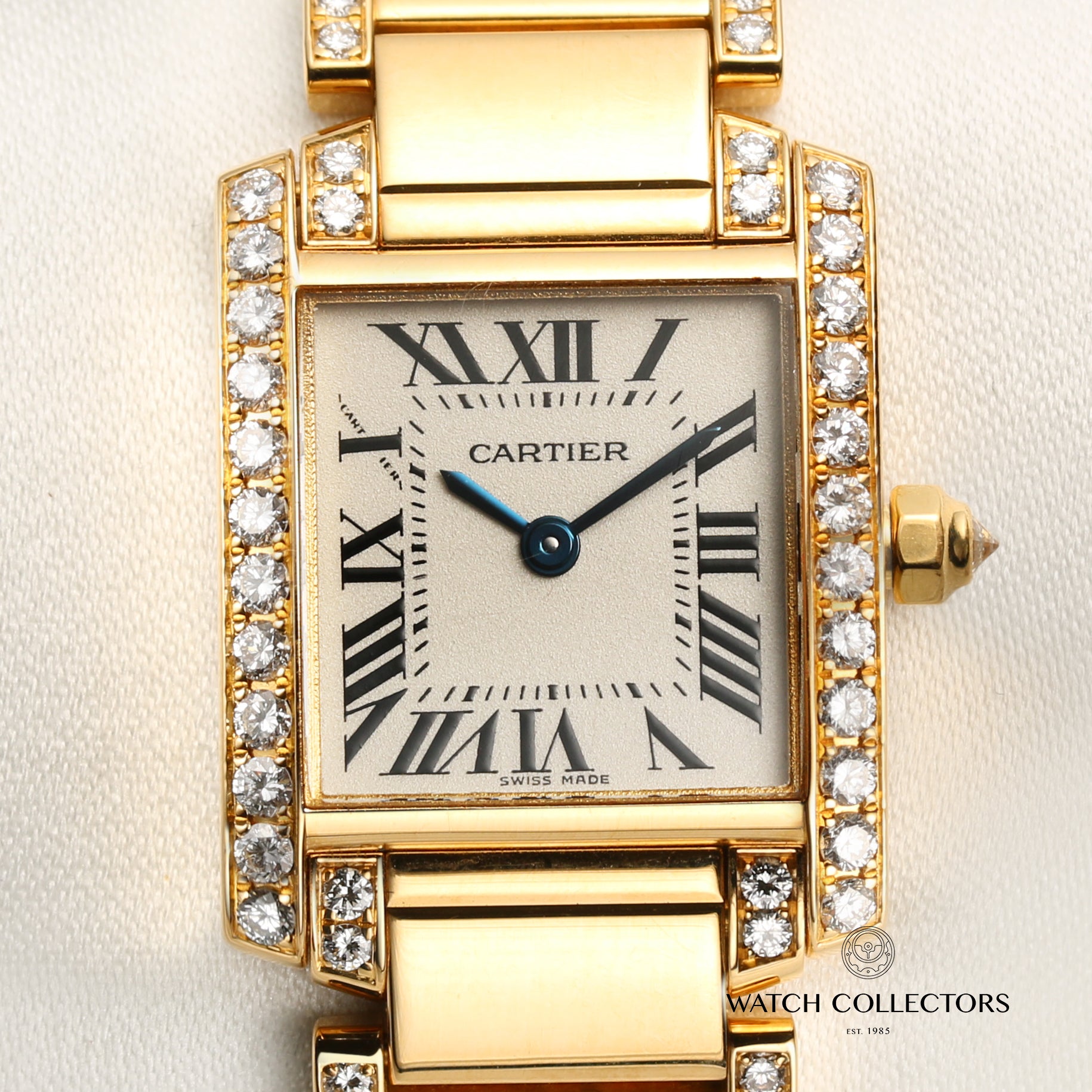 Cartier Tank Francaisse 18K Yellow Gold Diamond Second Hand Watch Collectors 2