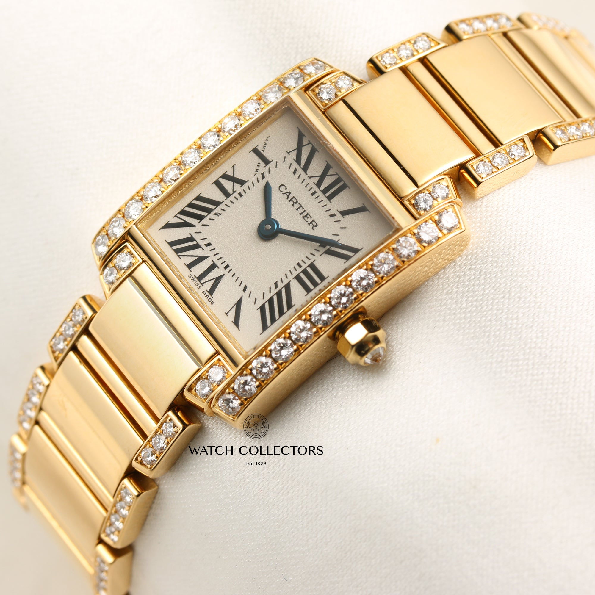 Cartier Tank Francaisse 18K Yellow Gold Diamond Second Hand Watch Collectors 3