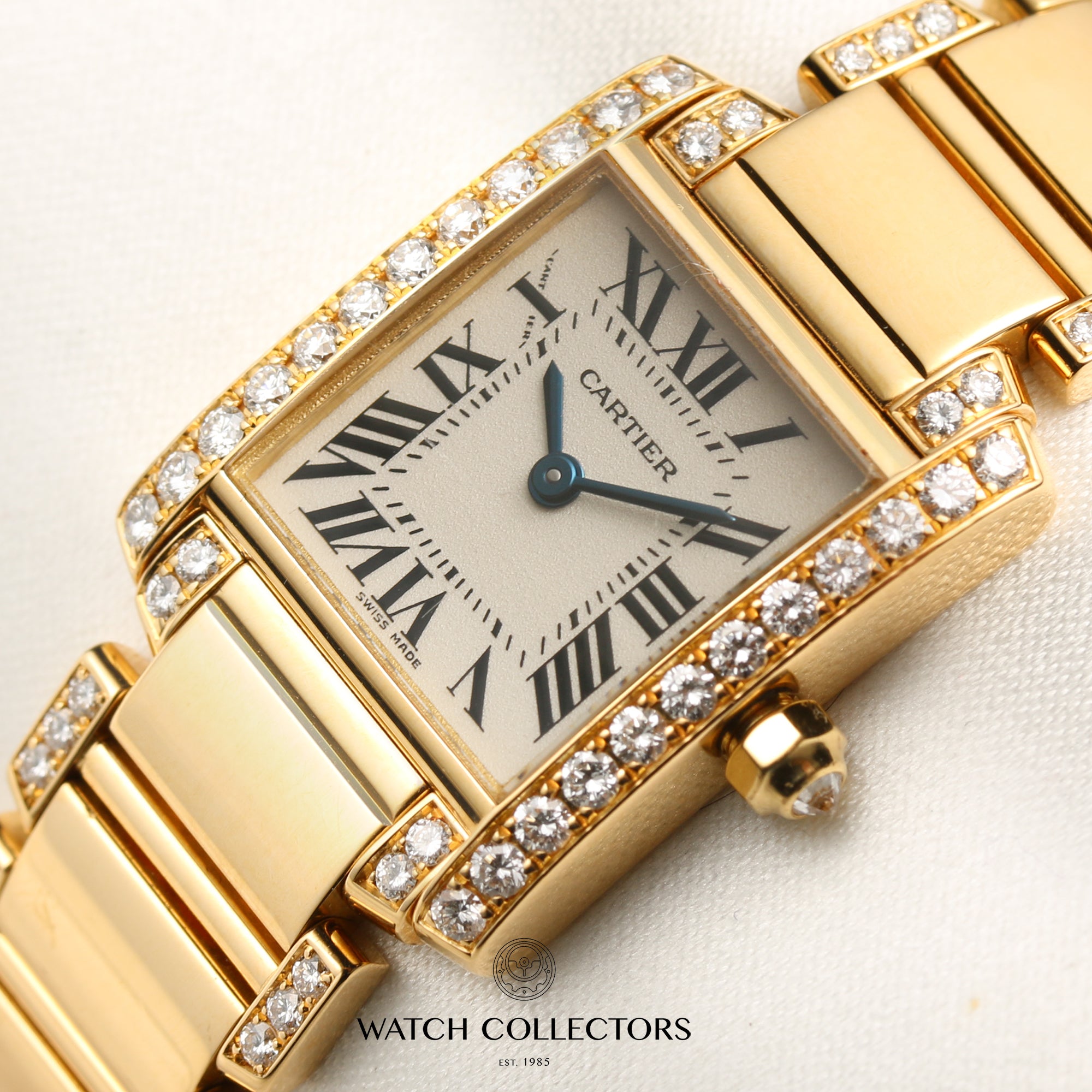 Cartier Tank Francaisse 18K Yellow Gold Diamond Second Hand Watch Collectors 4