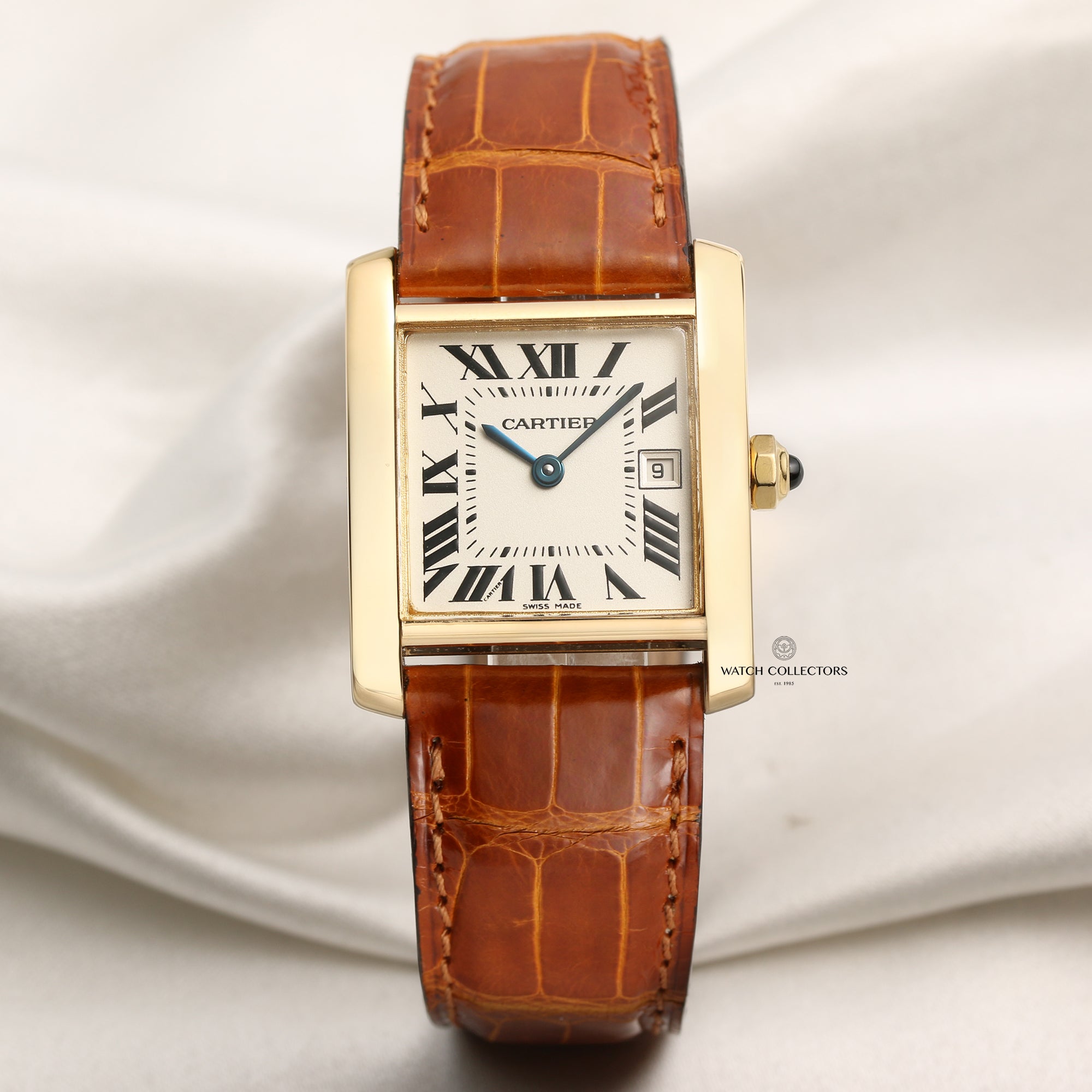 Cartier Tank Francaisse 18K Yellow Gold Second Hand Watch Collectors 1
